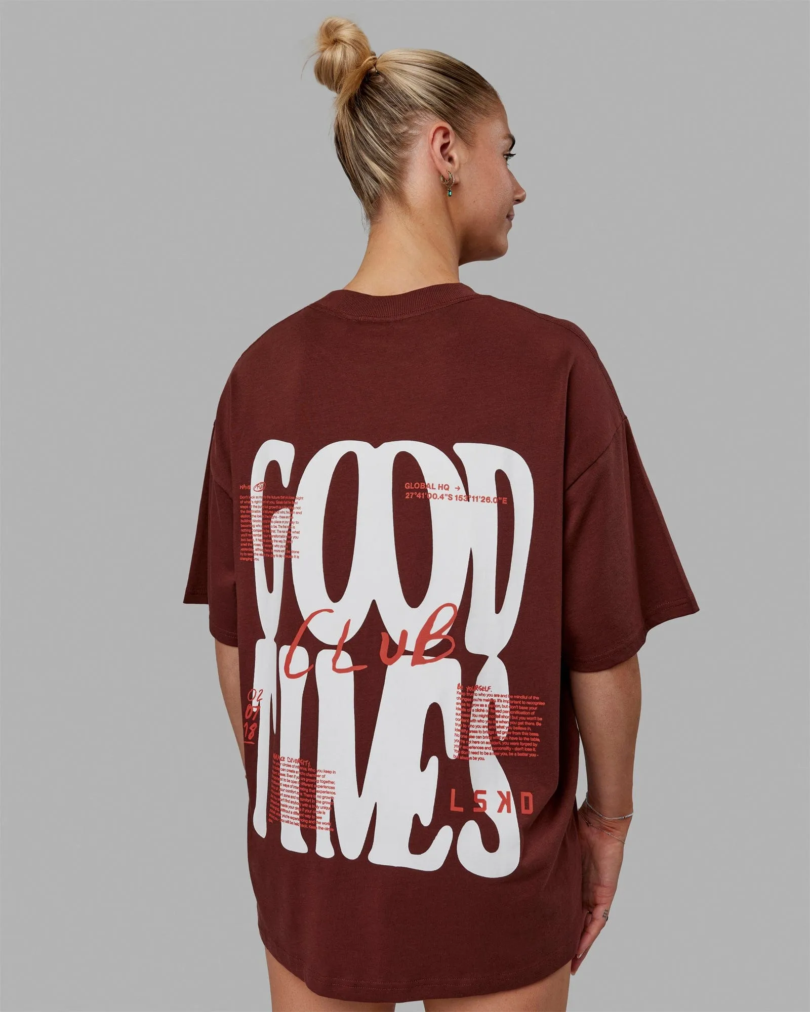 Unisex Good Times Club 2.0 Heavyweight Tee Oversize - Cappuccino-White sold by LSKD product image thumbnail 2