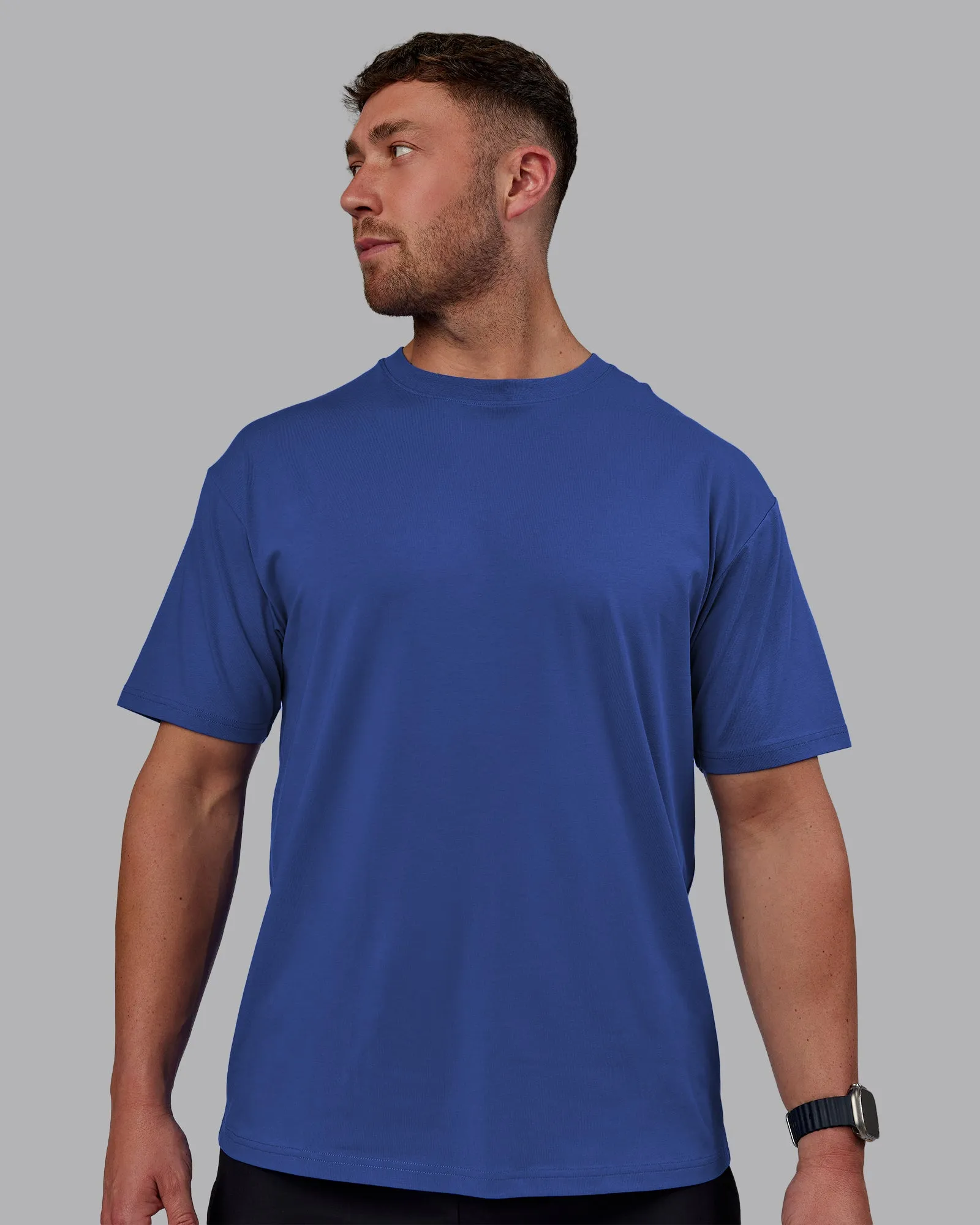 Unisex Lifting Club FLXCotton Tee Oversize - Power Cobalt-White sold by LSKD product image thumbnail 3