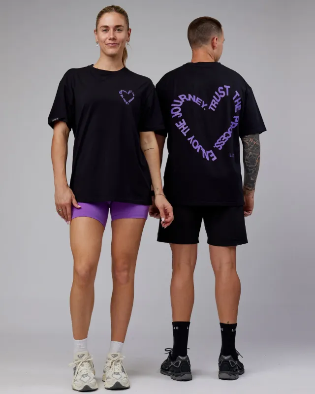 Unisex Love The Process FLXCotton Tee Oversize - Black-Purple Swirl sold by LSKD