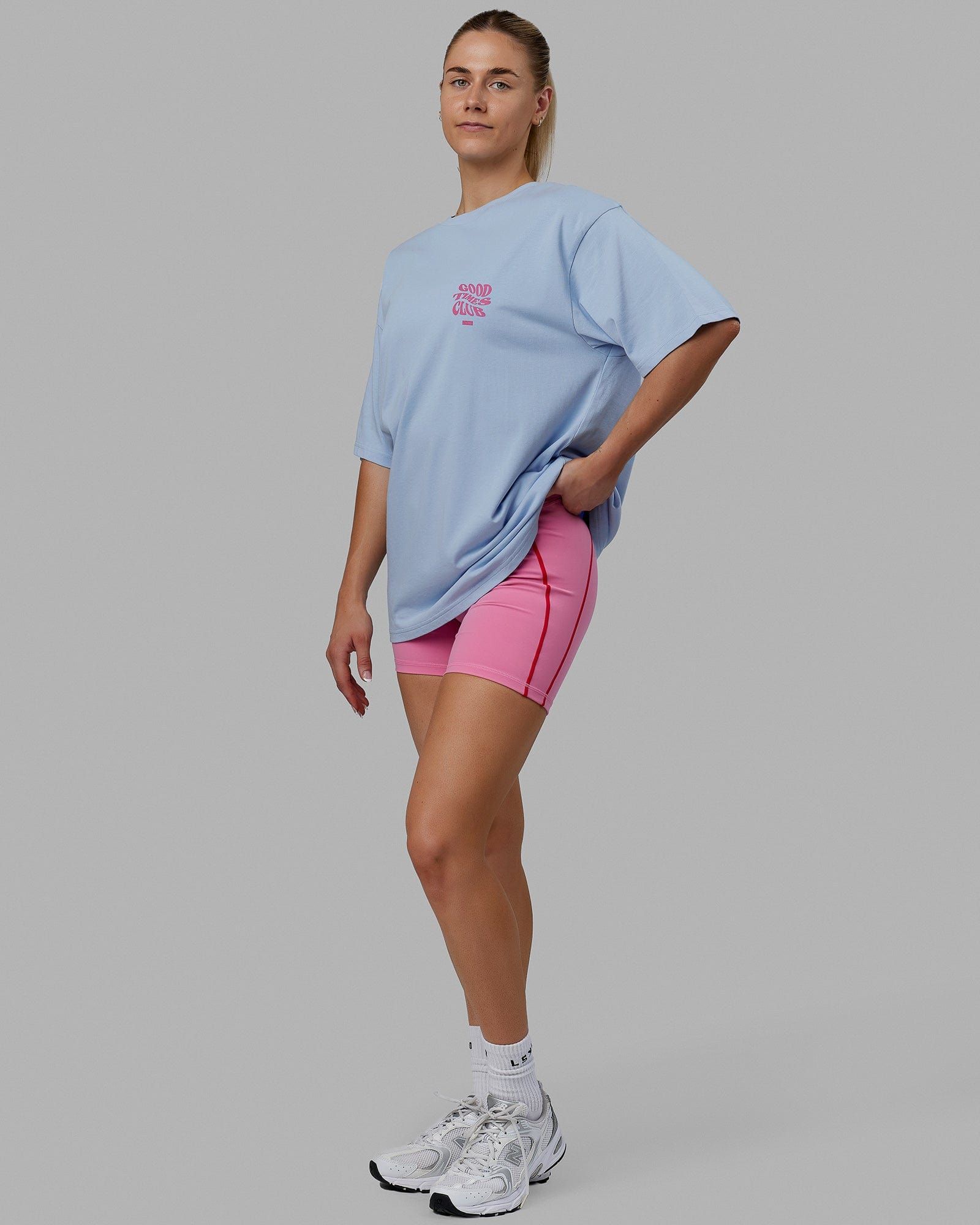 Unisex Good Times Heavyweight Tee Oversize - Windsurfer-Spark Pink sold by LSKD product image thumbnail 4