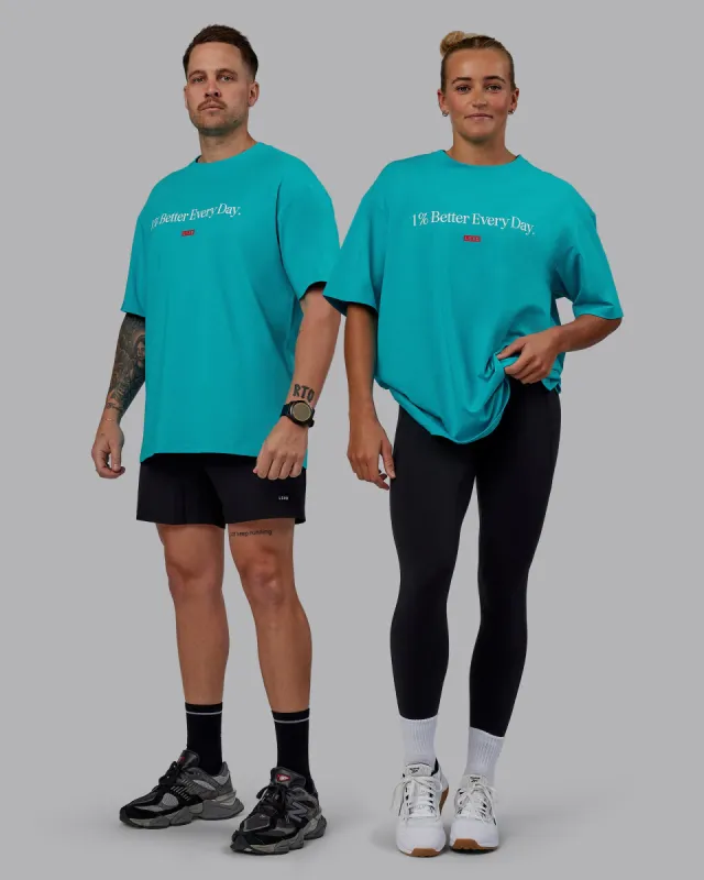 Unisex 1% Better FLXCotton Tee Oversize - Blue Bird-White sold by LSKD