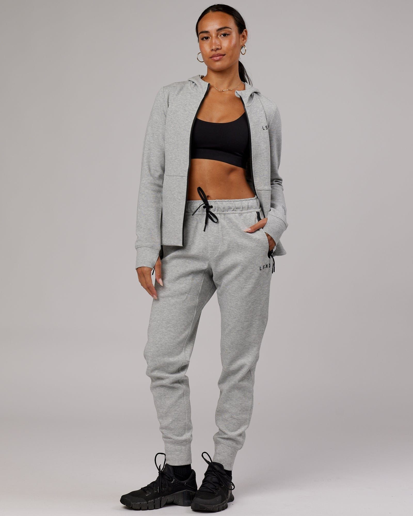 Womens Athlete ForgedFleece Track Pants - Lt Grey Marl sold by LSKD product image thumbnail 2