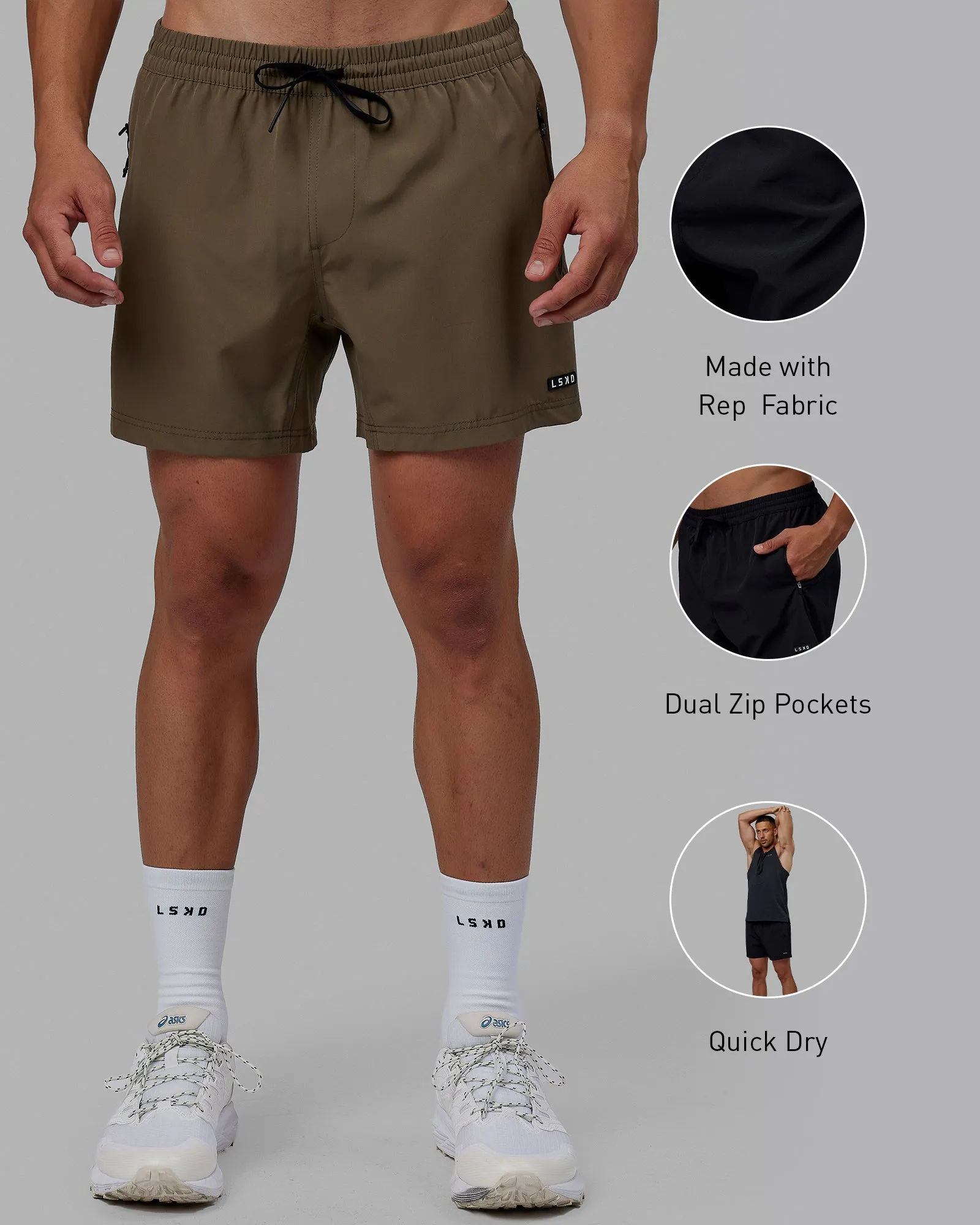 Rep 5" Performance Short - Olive Leaf sold by LSKD product image thumbnail 2