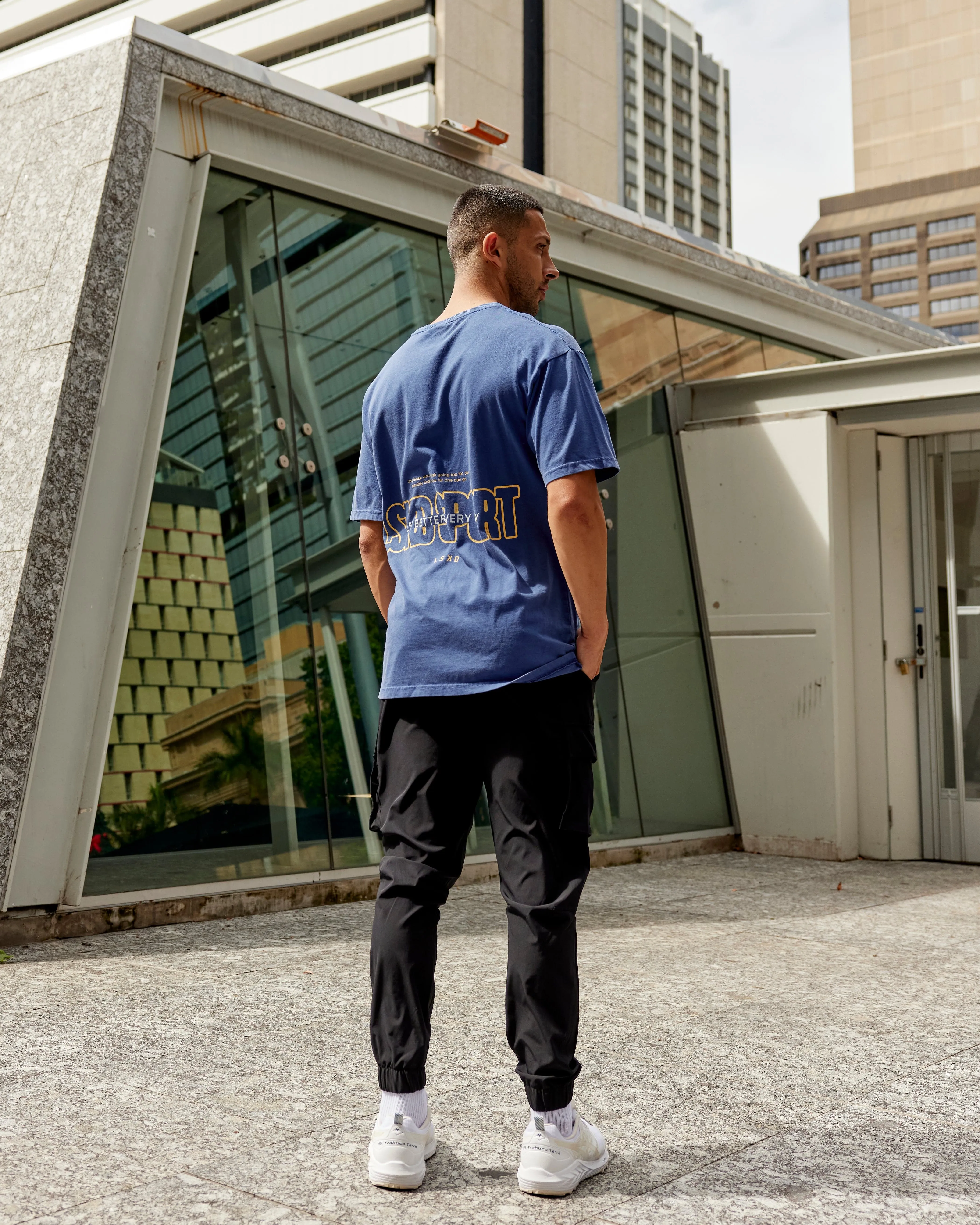 Unisex Washed Urban Heavyweight Tee Oversize - Galactic Blue-Vibrant Yellow sold by LSKD product image thumbnail 5