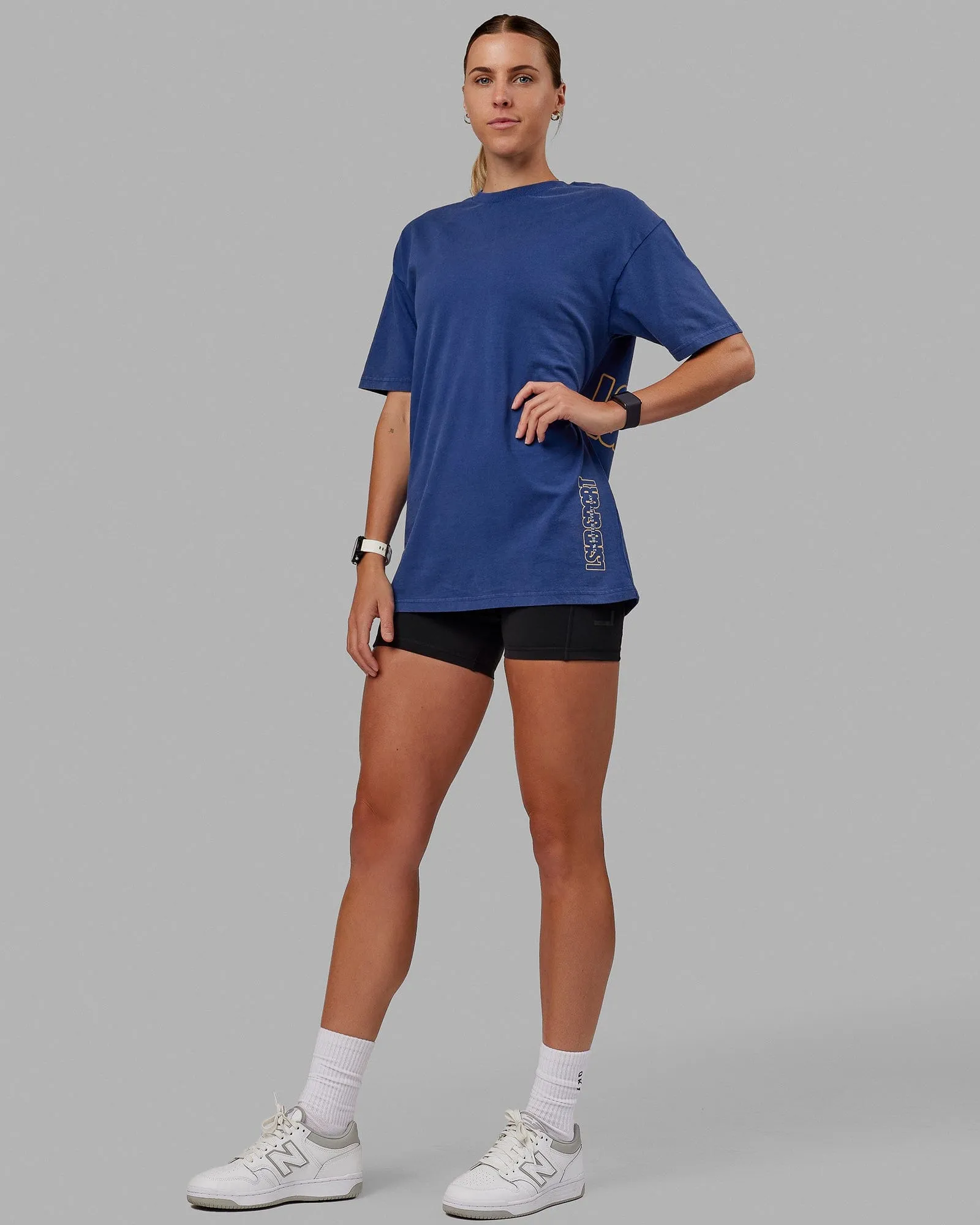 Unisex Washed Urban Heavyweight Tee Oversize - Galactic Blue-Vibrant Yellow sold by LSKD product image thumbnail 4