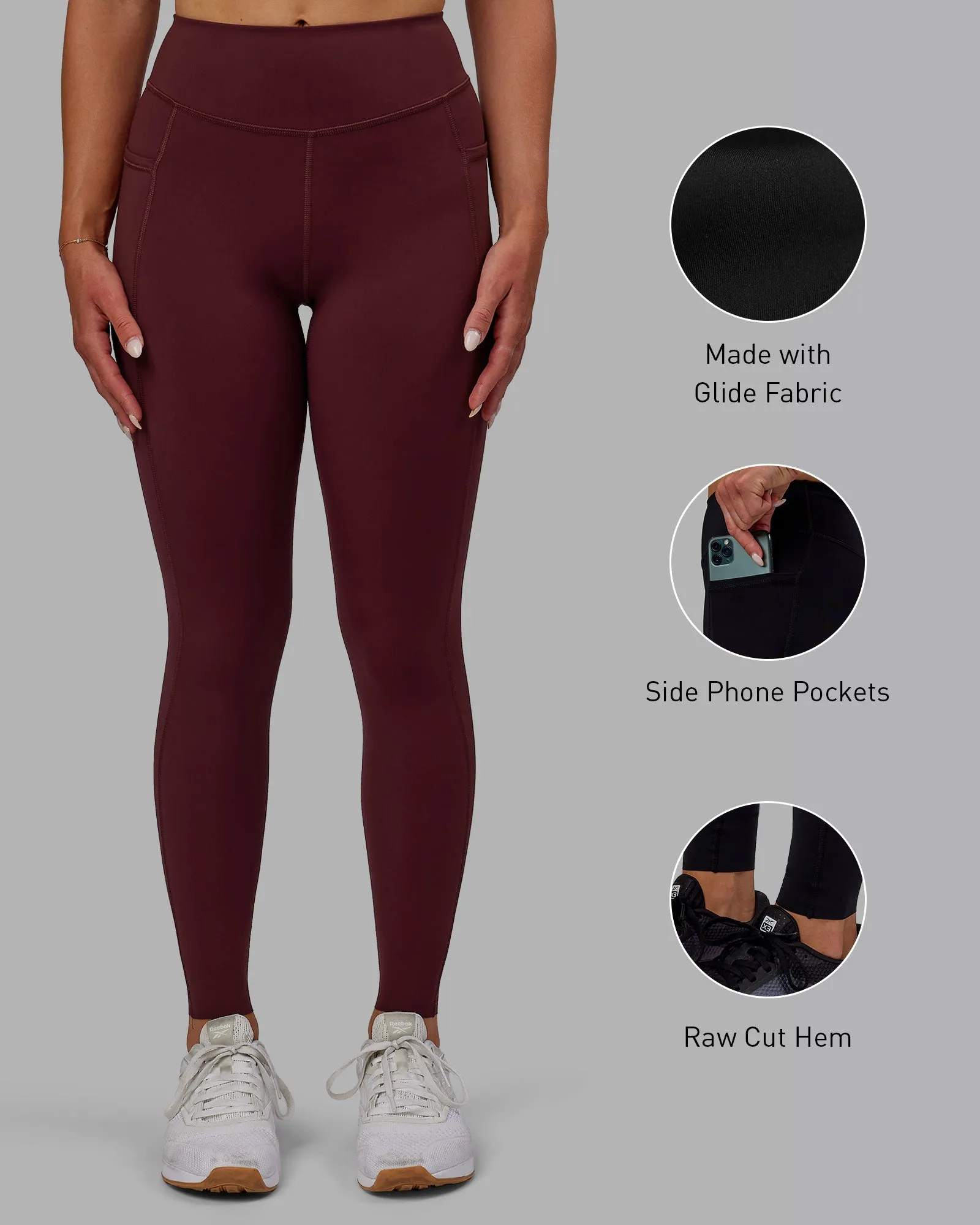 Elite Full Length Legging - Dark Cherry sold by LSKD product image thumbnail 2