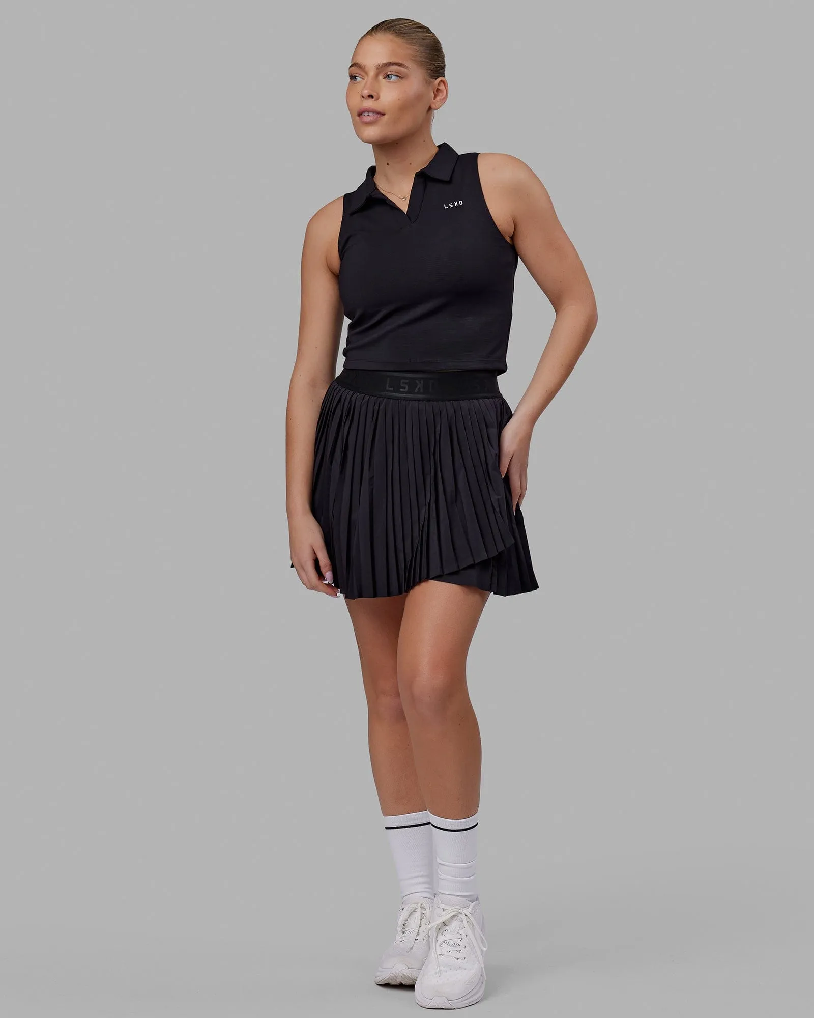Fairway Collared Tank - Black sold by LSKD product image thumbnail 3