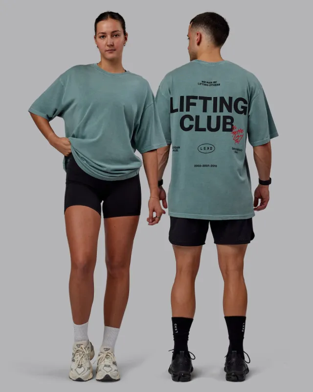 Washed Lifting Club Heavyweight Oversize Tee - Storm-Black made by LSKD