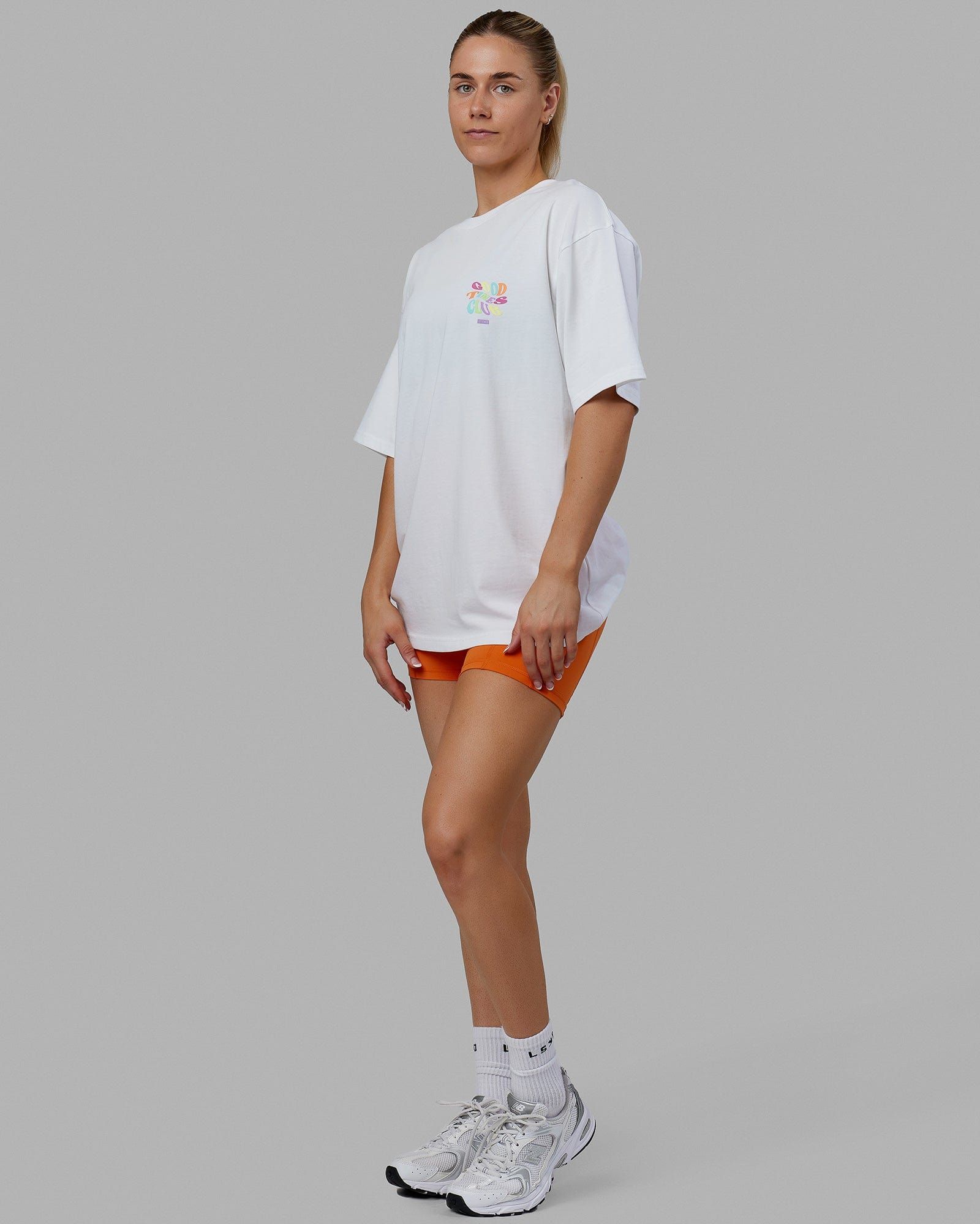 Unisex Good Times Heavyweight Tee Oversize - White-Multi sold by LSKD product image thumbnail 3