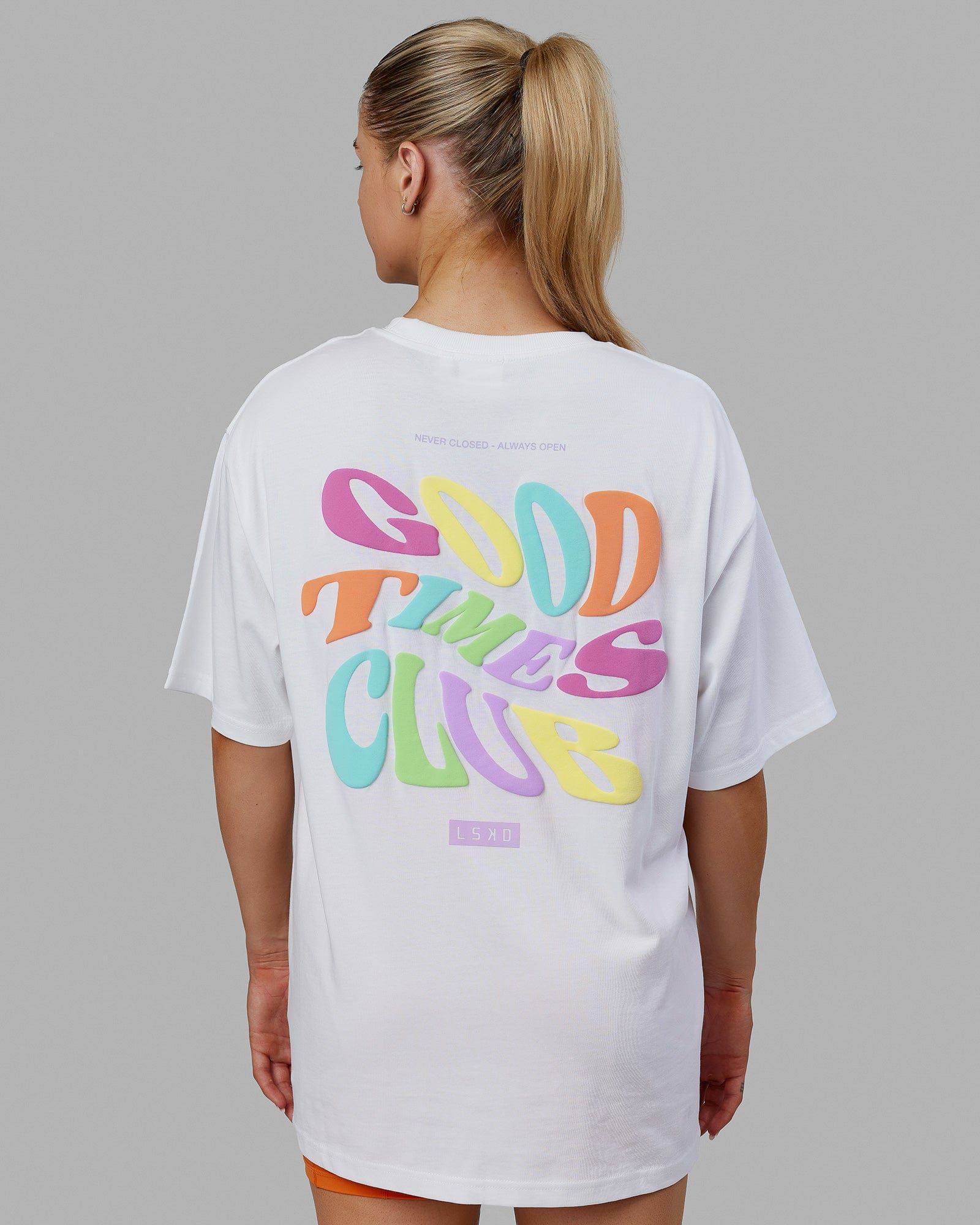 Unisex Good Times Heavyweight Tee Oversize - White-Multi sold by LSKD product image thumbnail 5