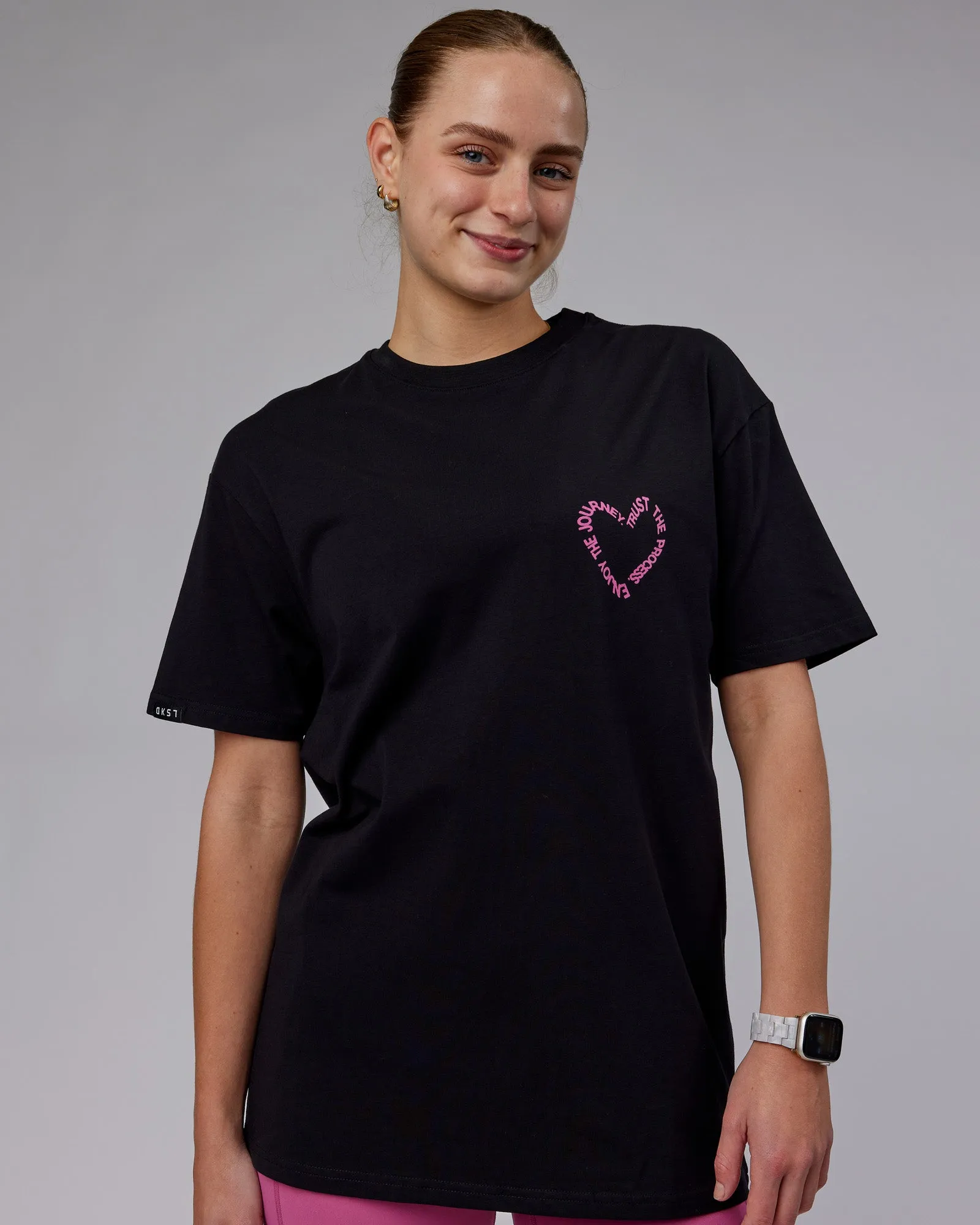 Unisex Love The Process FLXCotton Tee Oversize - Black-Mauve Haze sold by LSKD product image thumbnail 4
