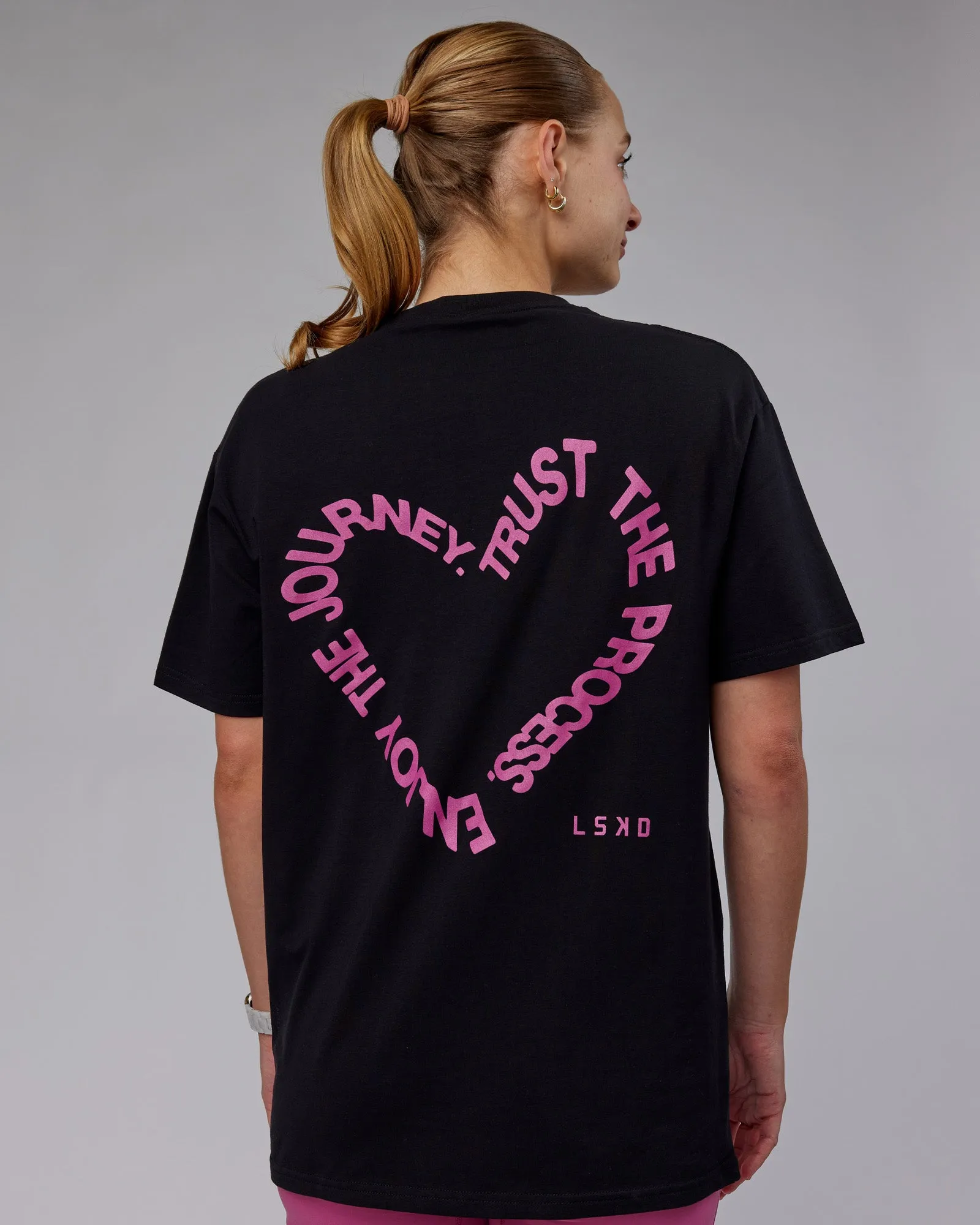 Unisex Love The Process FLXCotton Tee Oversize - Black-Mauve Haze sold by LSKD product image thumbnail 2