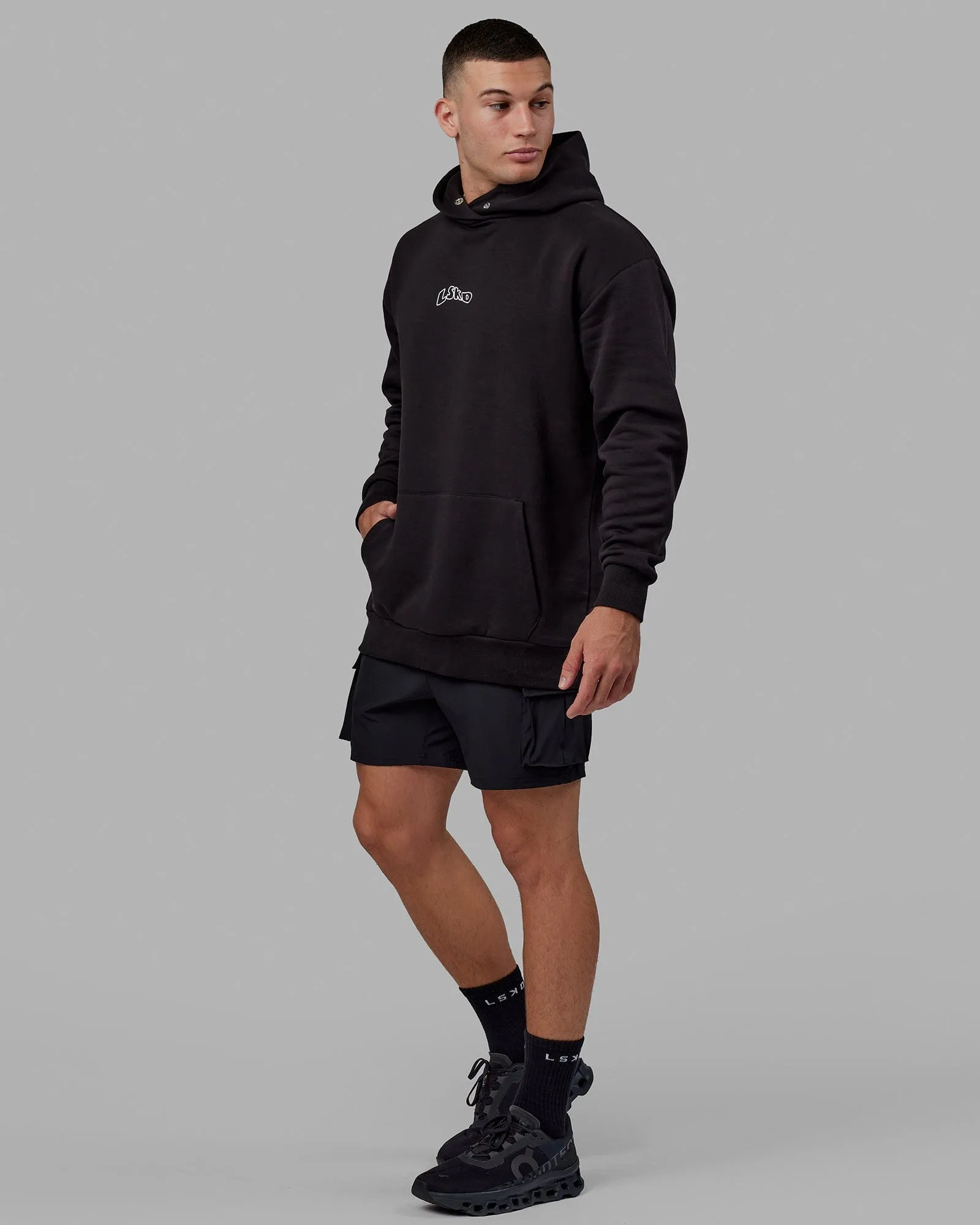 Unisex Mad Happy Hoodie Oversize - Black sold by LSKD product image thumbnail 3