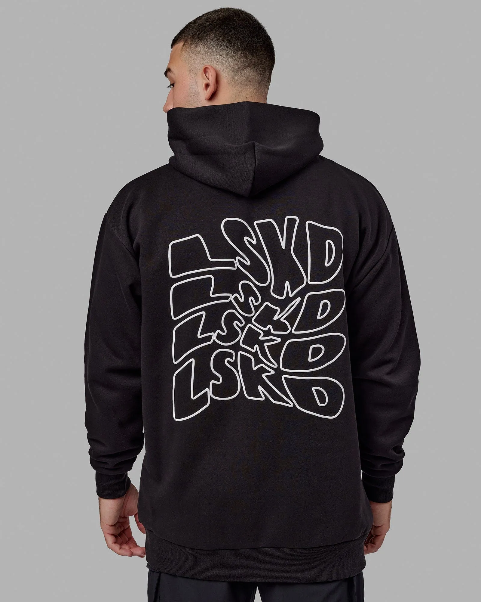 Unisex Mad Happy Hoodie Oversize - Black sold by LSKD product image thumbnail 2