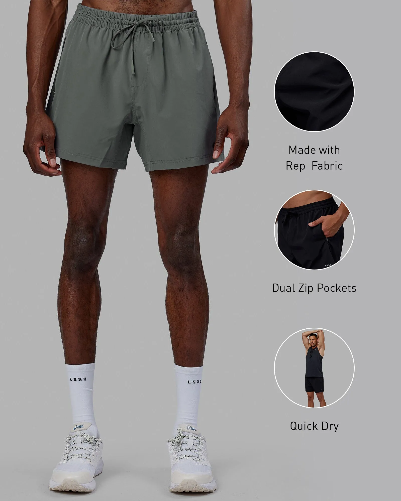 Rep 5" Performance Short - Graphite sold by LSKD product image thumbnail 2