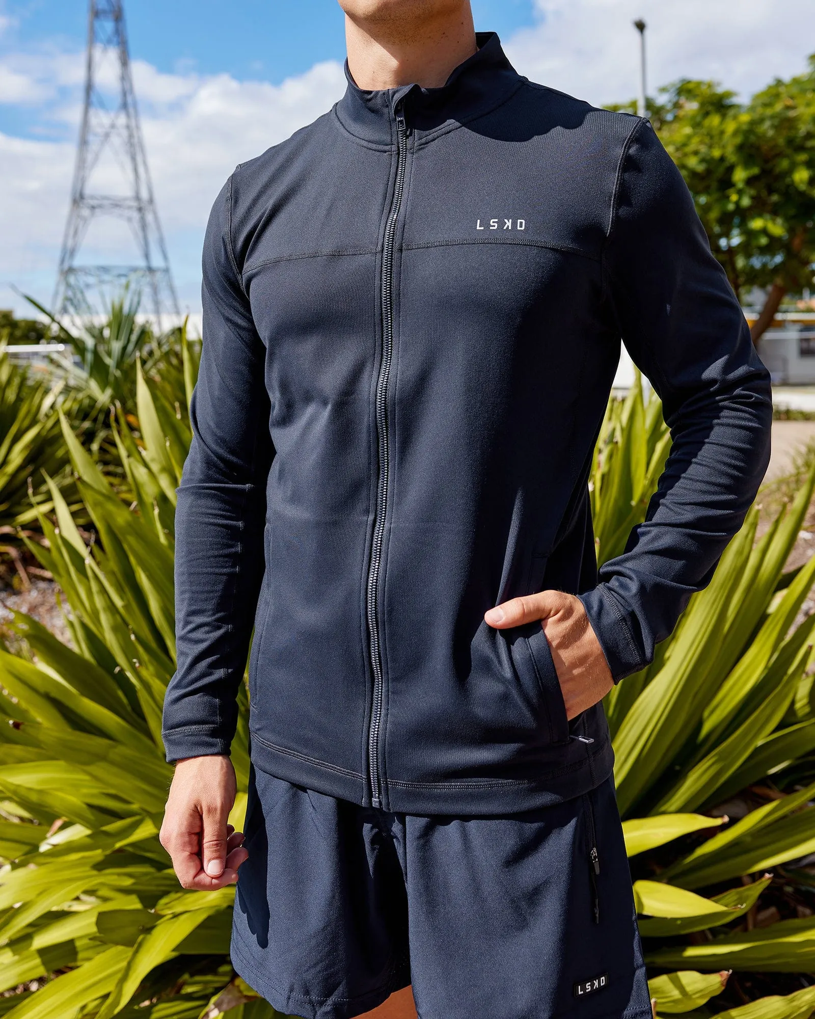 Stride Zip Through Performance Jacket - Navy sold by LSKD product image thumbnail 2