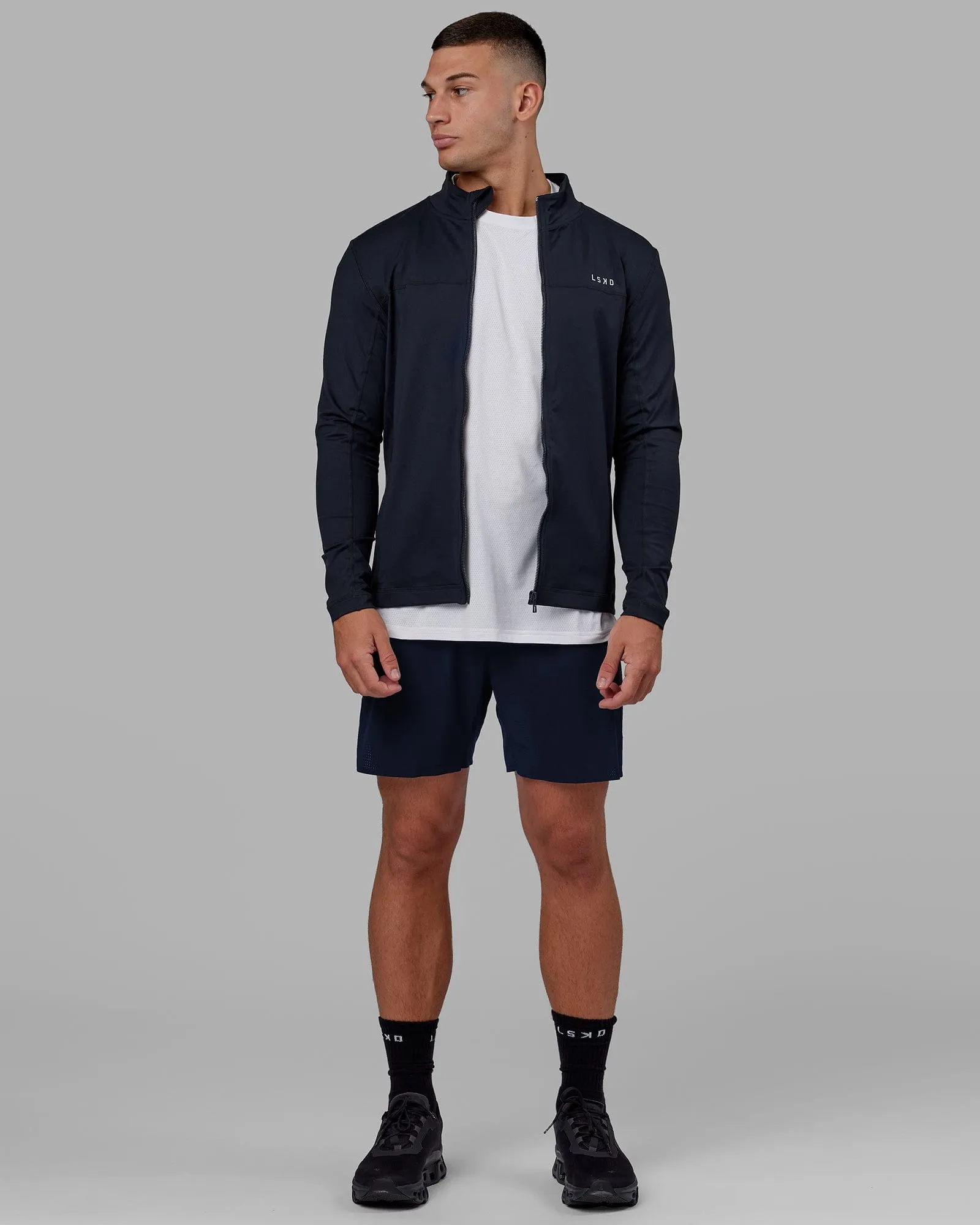 Stride Zip Through Performance Jacket - Navy sold by LSKD product image thumbnail 3