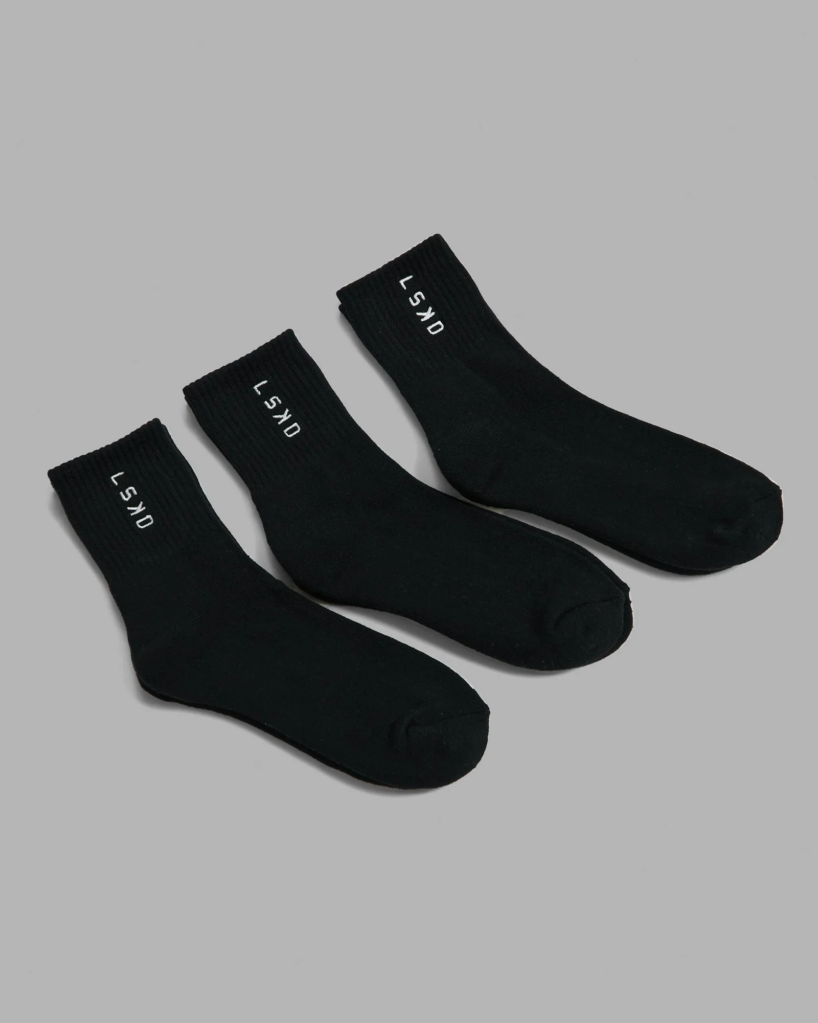 Signal Quarter Socks 3 Pack - Black-White sold by LSKD product image thumbnail 5
