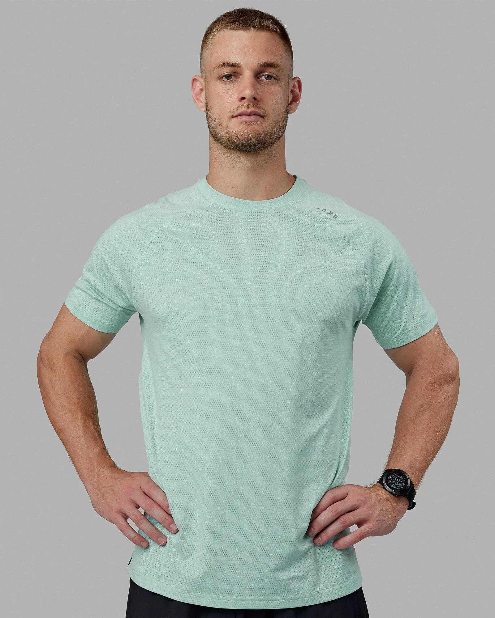 Perform VapourFLX Tee - Pastel Turquoise Marl sold by LSKD product image thumbnail 2
