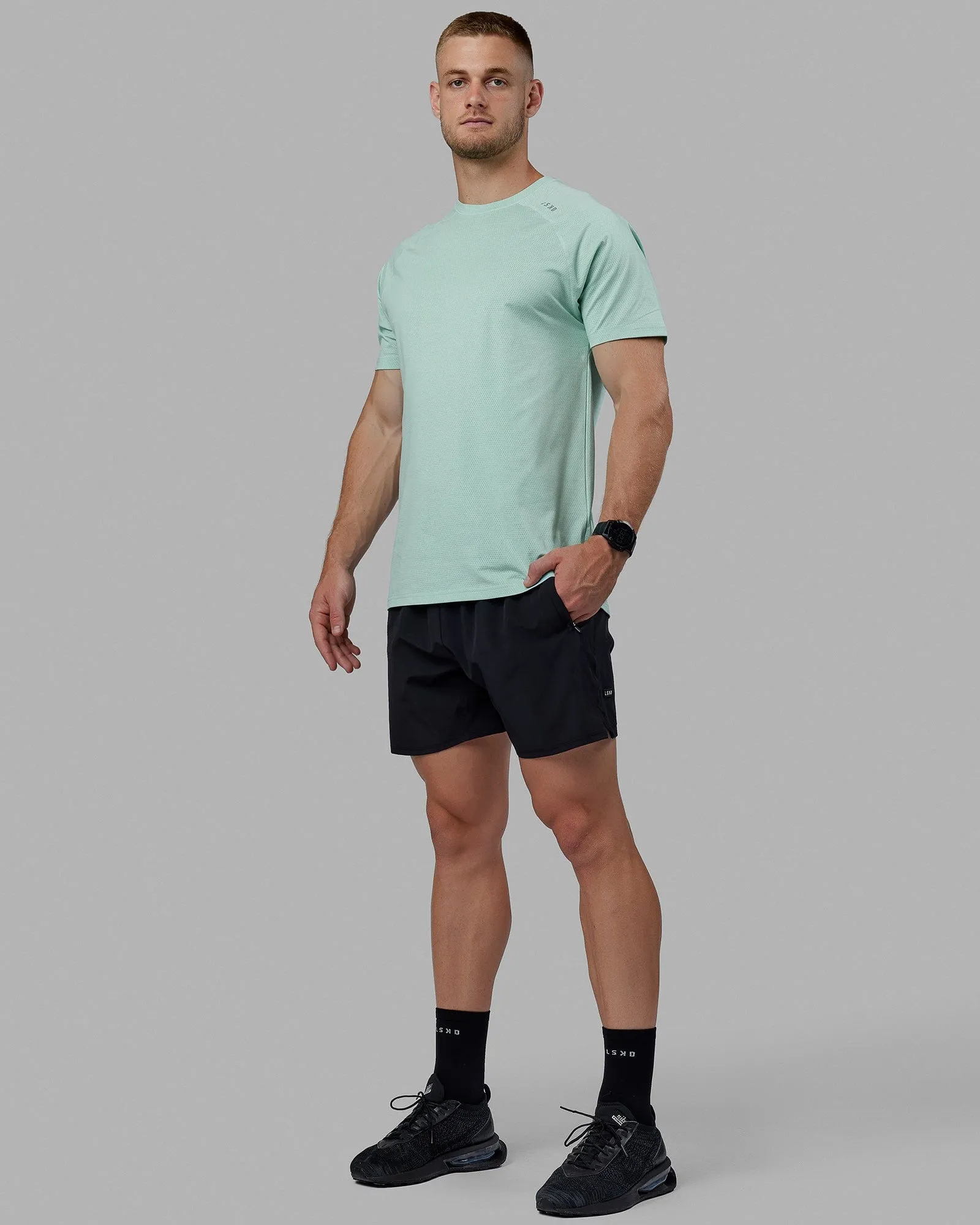 Perform VapourFLX Tee - Pastel Turquoise Marl sold by LSKD product image thumbnail 3