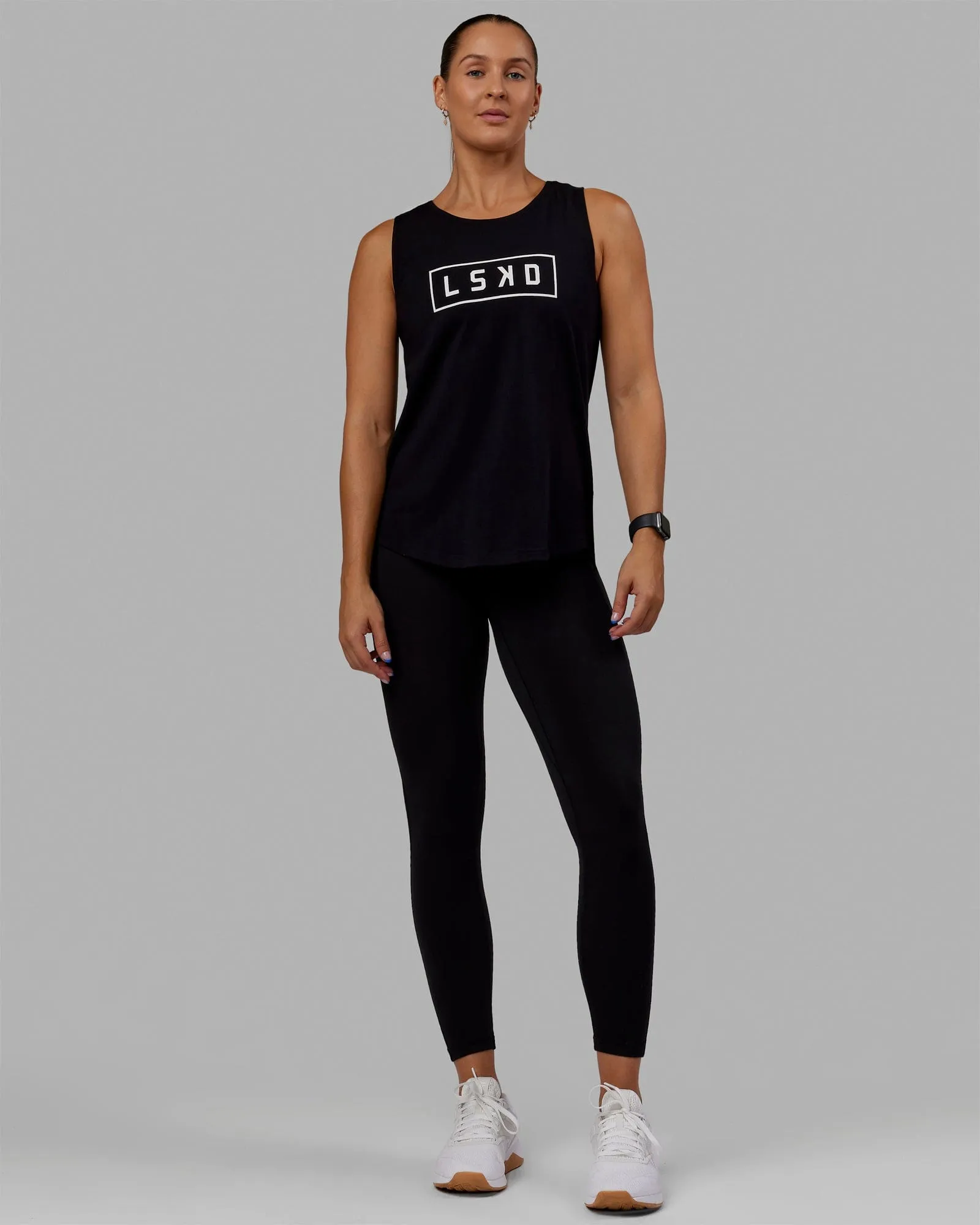 Luna FLXCotton Longline Tank - Black-White sold by LSKD product image thumbnail 3