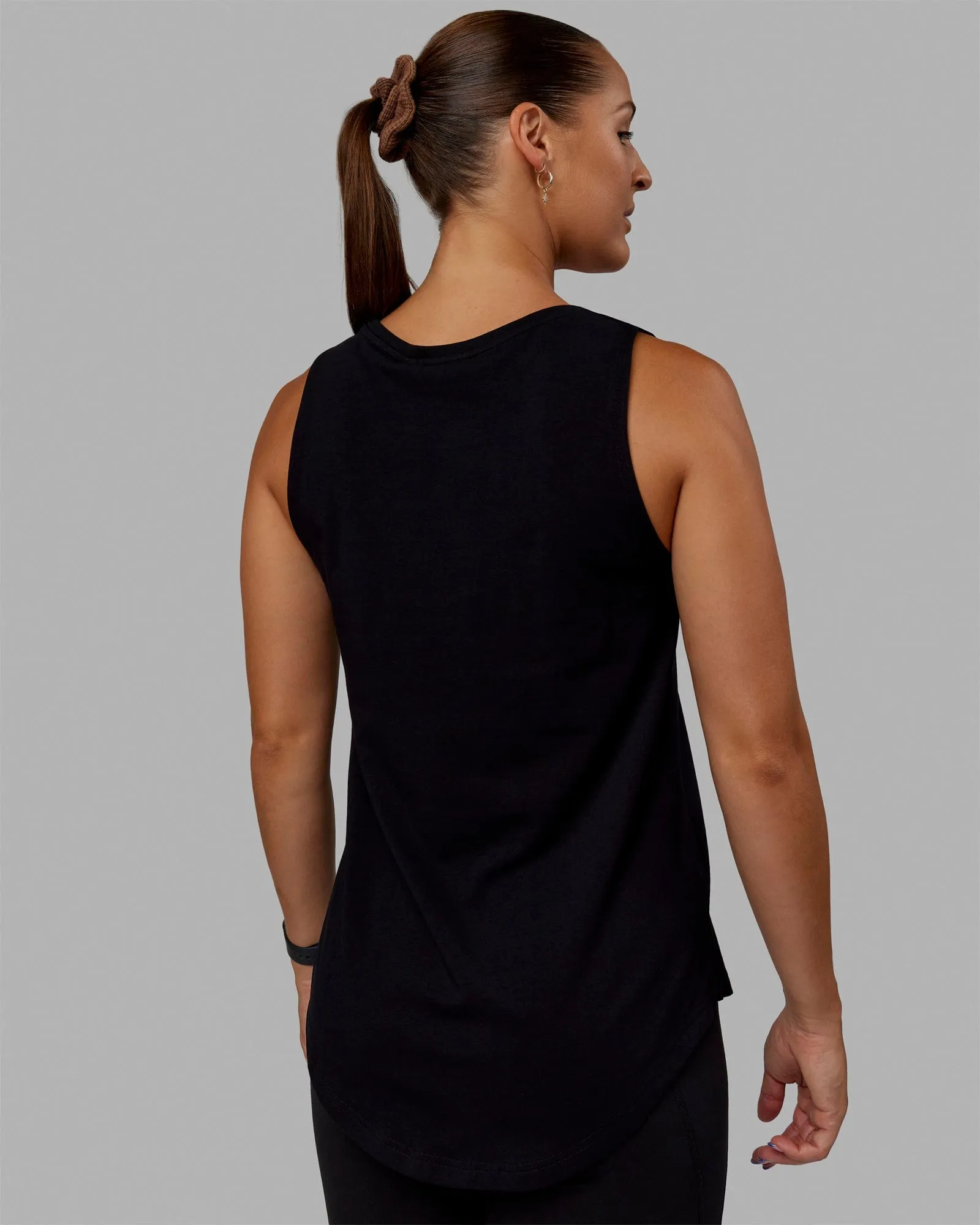 Luna FLXCotton Longline Tank - Black-White sold by LSKD product image thumbnail 4