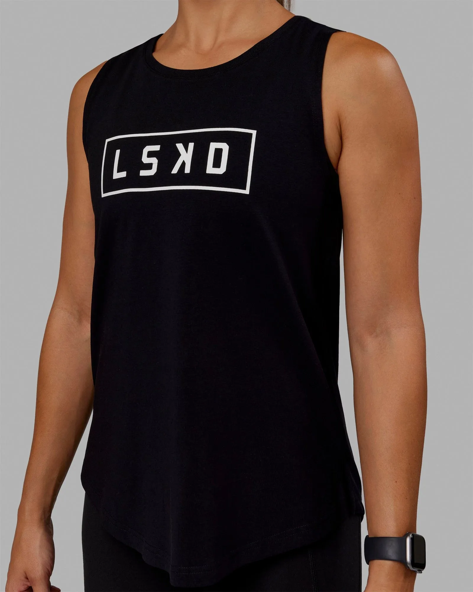 Luna FLXCotton Longline Tank - Black-White sold by LSKD product image thumbnail 5