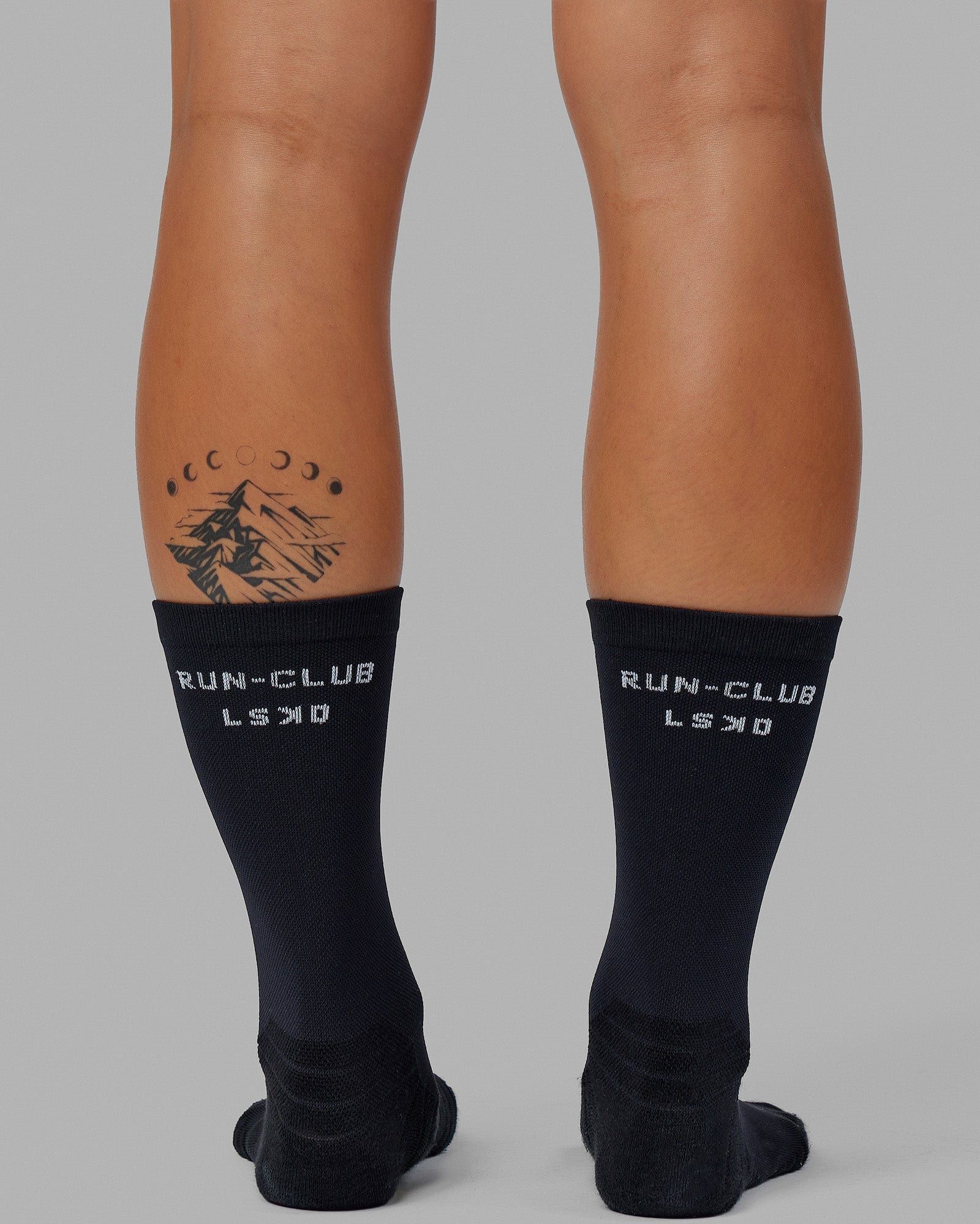 RUN–CLUB Performance Crew Socks - Black-White sold by LSKD product image thumbnail 4