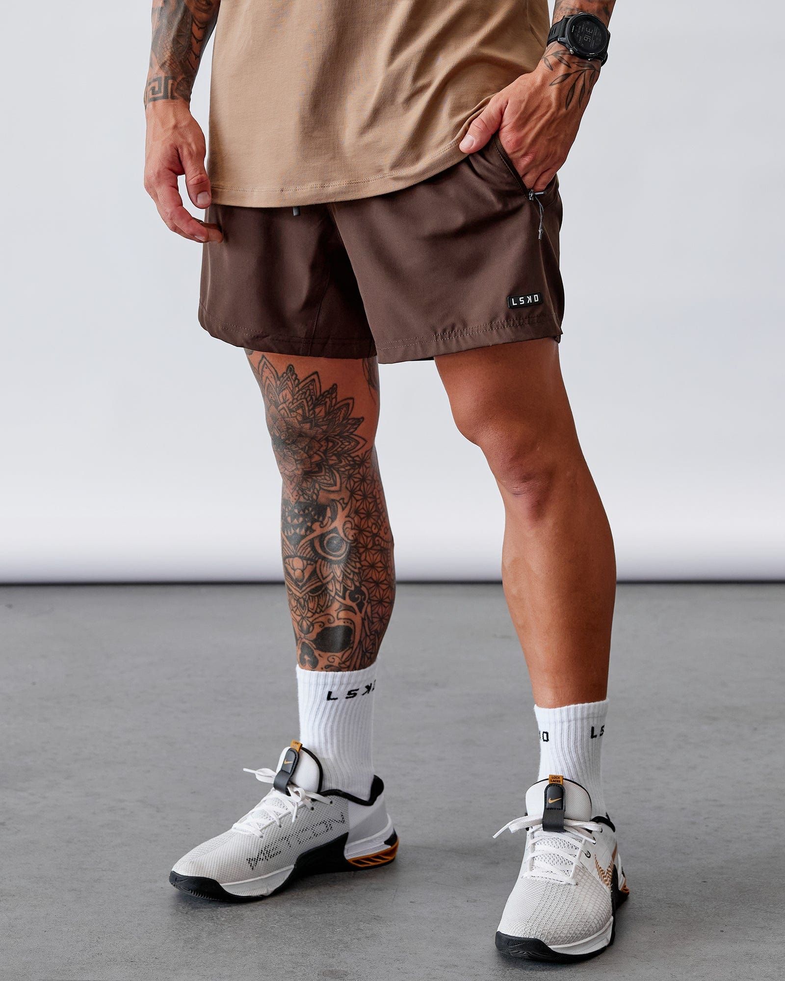 Rep 5" Performance Shorts - Dark Chocolate sold by LSKD product image thumbnail 3