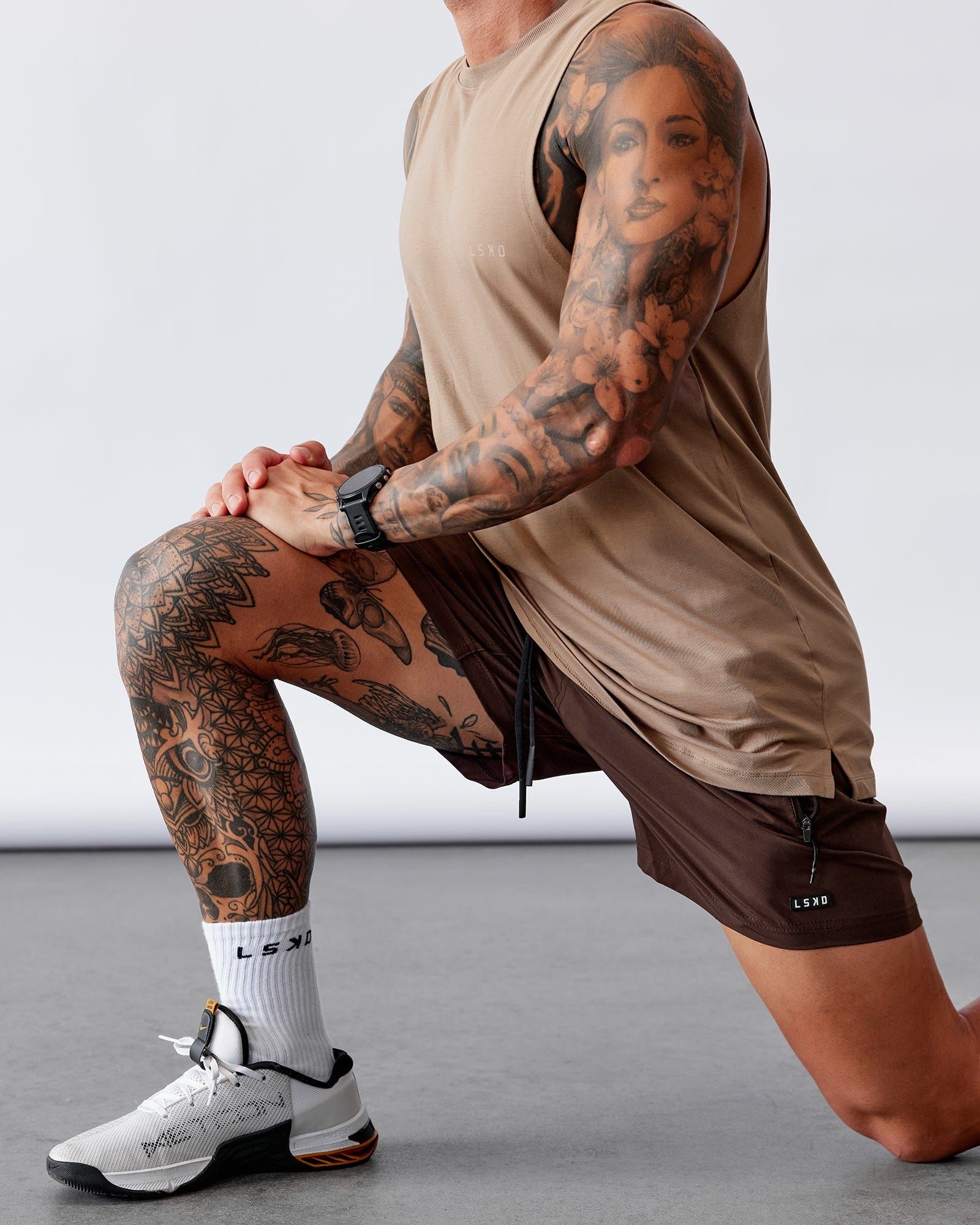 Rep 5" Performance Shorts - Dark Chocolate sold by LSKD product image thumbnail 4