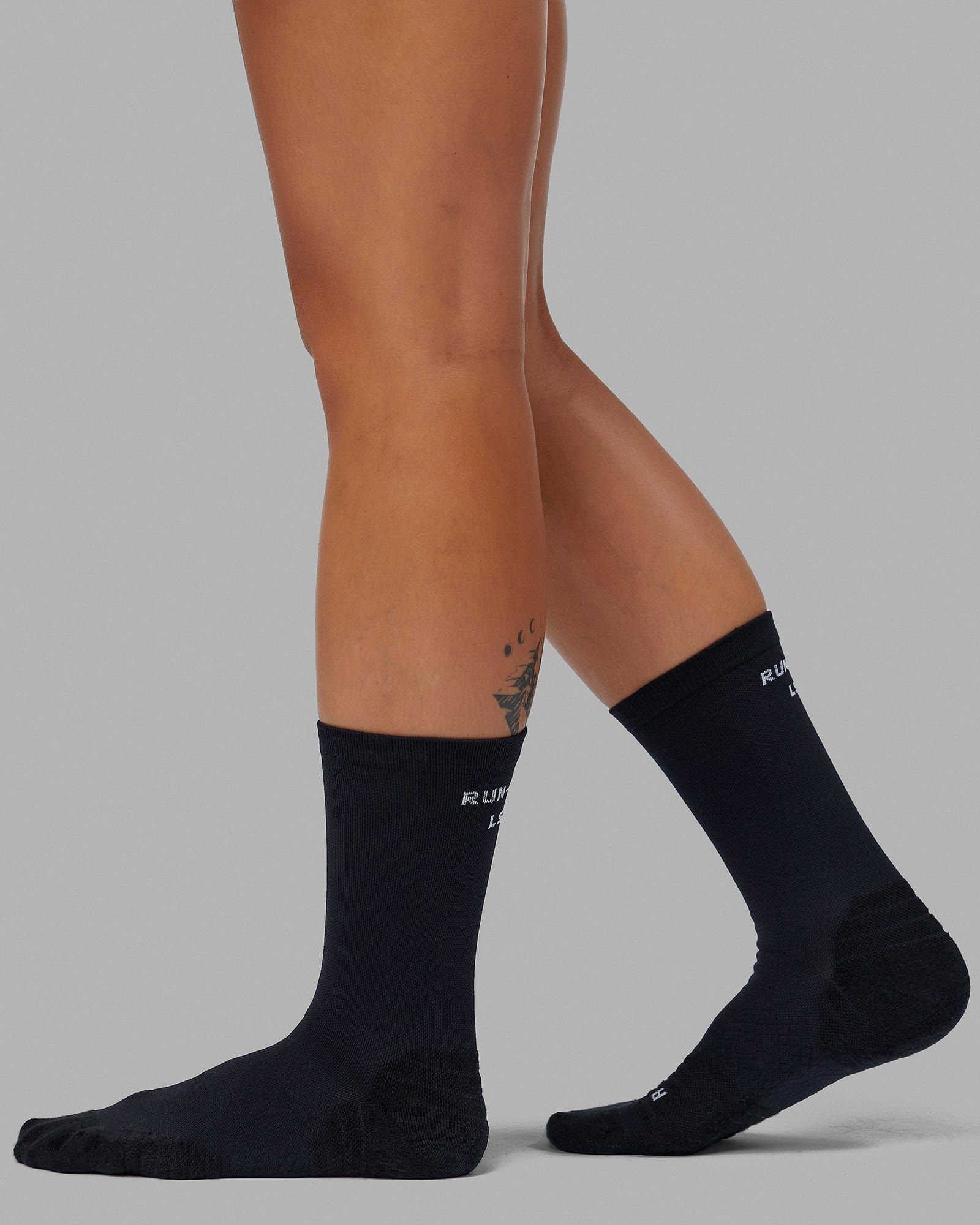 RUN–CLUB Performance Crew Socks - Black-White sold by LSKD product image thumbnail 3