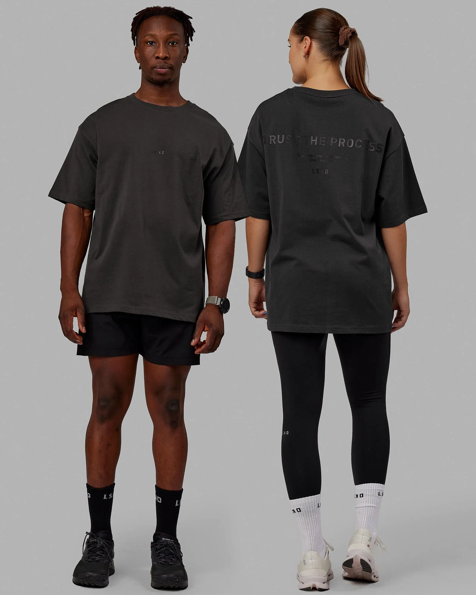 Unisex Process Heavyweight Tee Oversize - Phantom-Black sold by LSKD