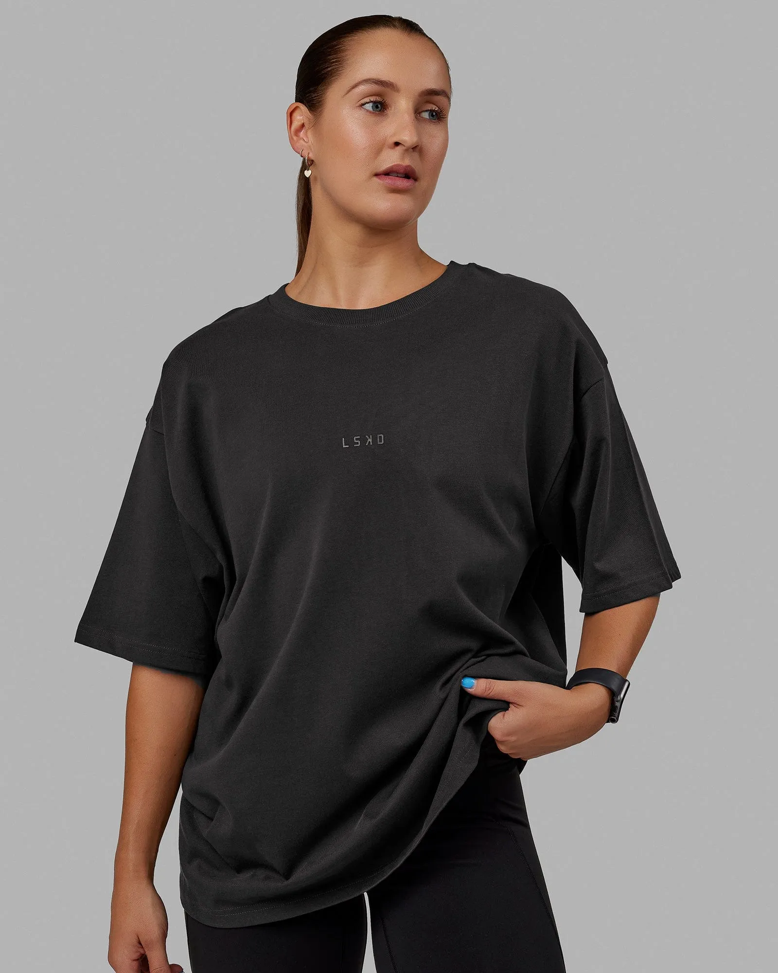 Unisex Process Heavyweight Tee Oversize - Phantom-Black sold by LSKD product image thumbnail 4