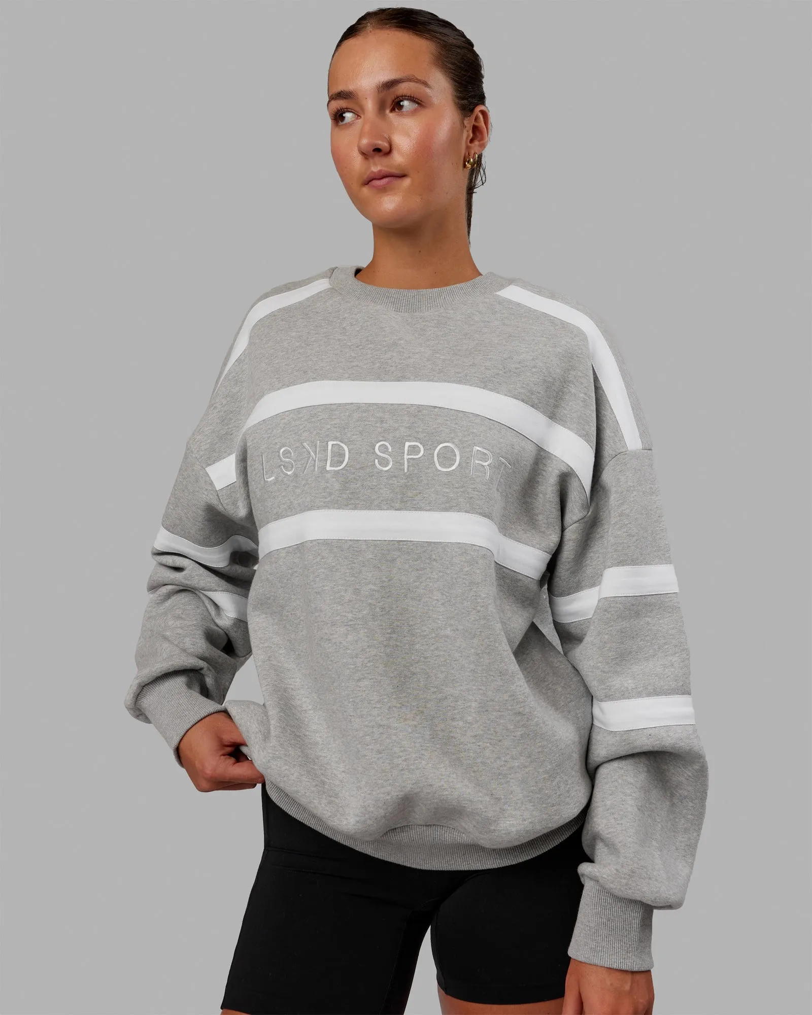 Collateral Sweater Oversize - Light Grey Marl-White sold by LSKD product image thumbnail 2