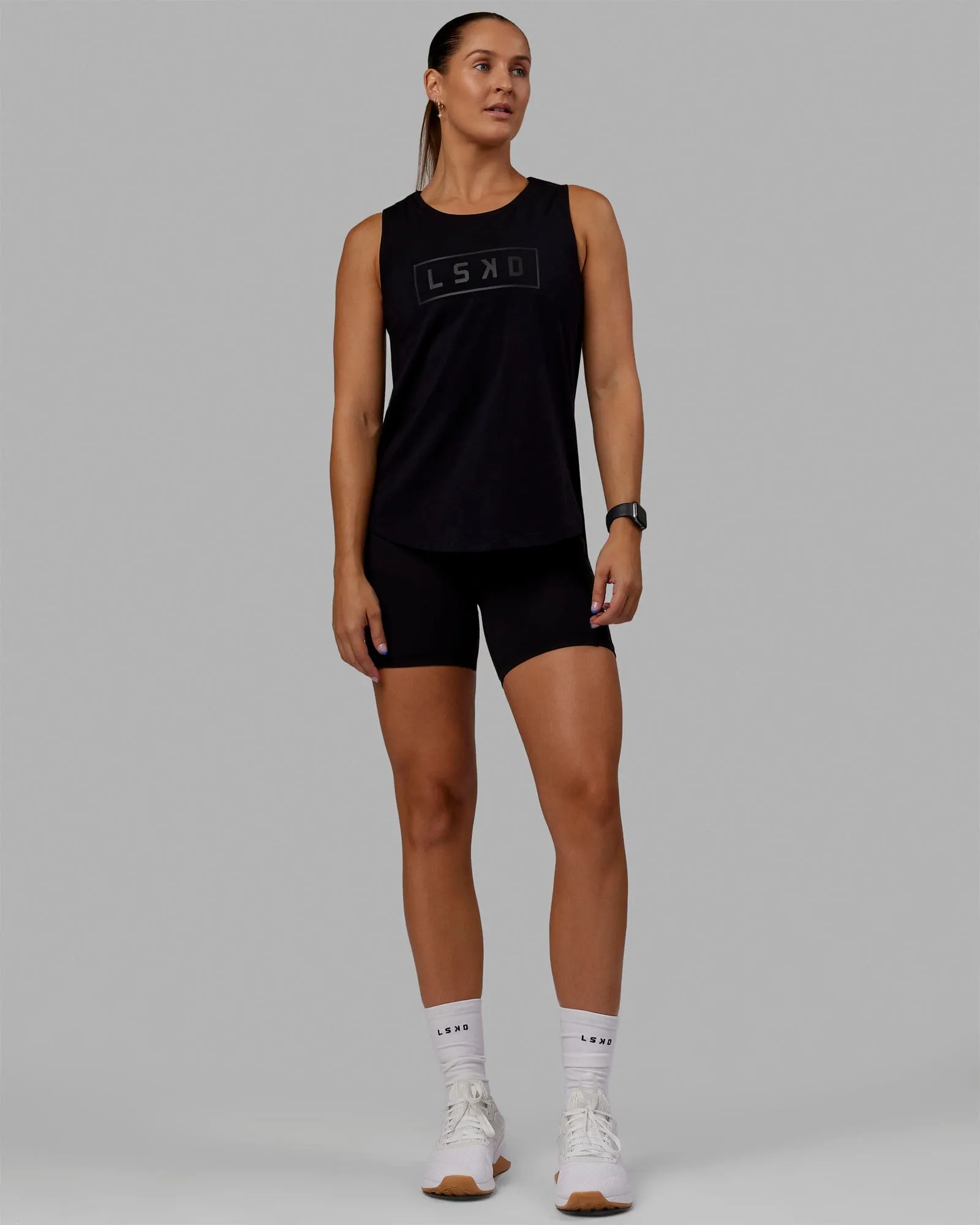 Luna FLXCotton Longline Tank - Black-Black sold by LSKD product image thumbnail 5