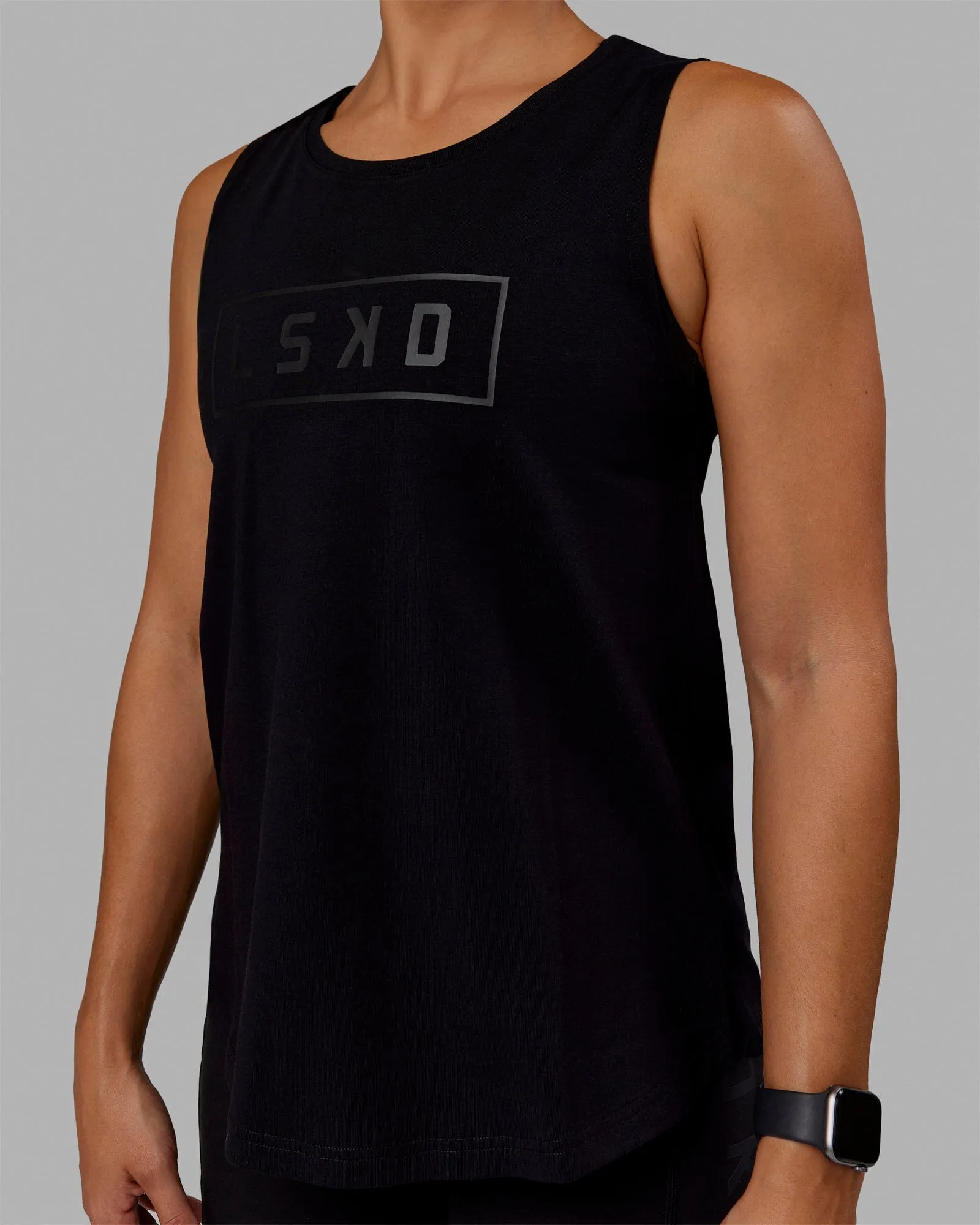 Luna FLXCotton Longline Tank - Black-Black sold by LSKD product image thumbnail 3