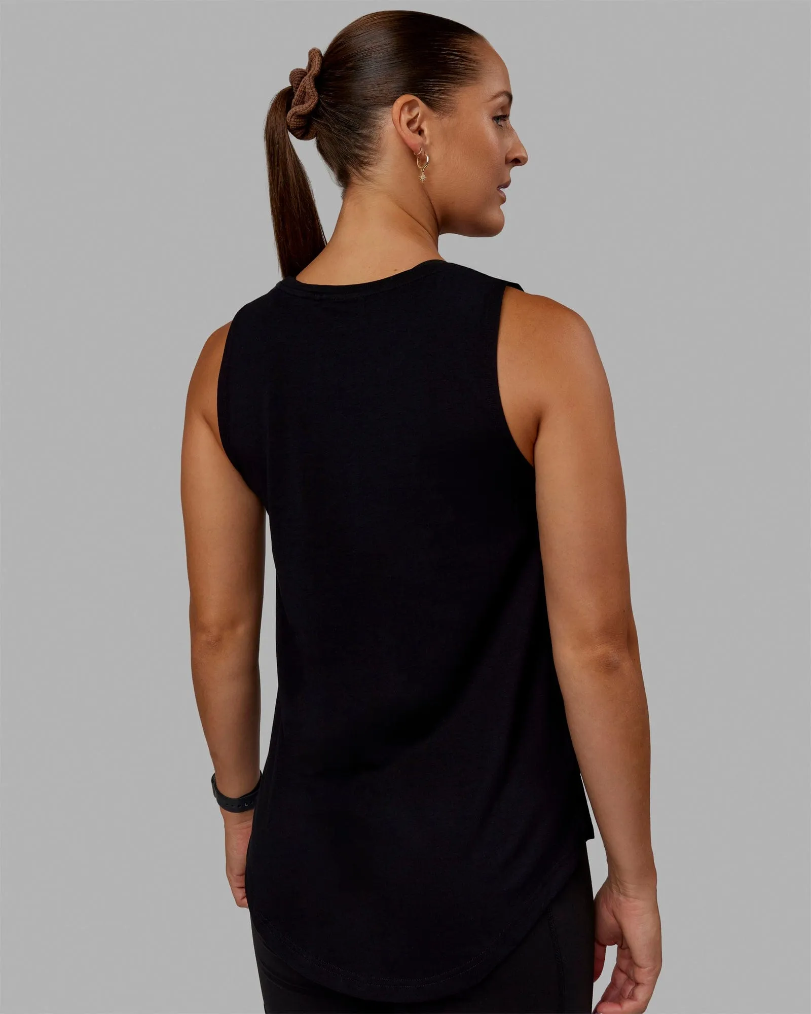Luna FLXCotton Longline Tank - Black-Black sold by LSKD product image thumbnail 4