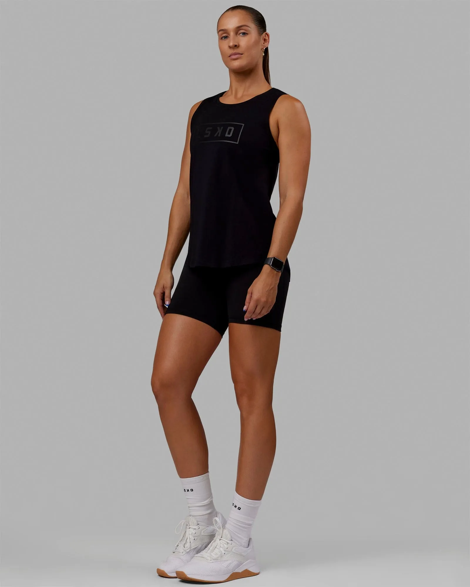 Luna FLXCotton Longline Tank - Black-Black sold by LSKD product image thumbnail 2