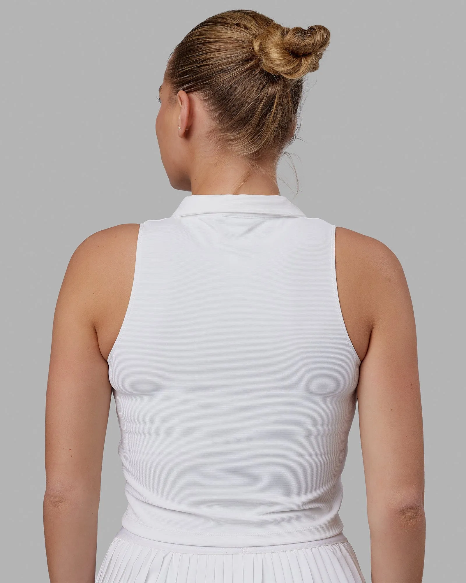 Fairway Collared Tank - White sold by LSKD product image thumbnail 4