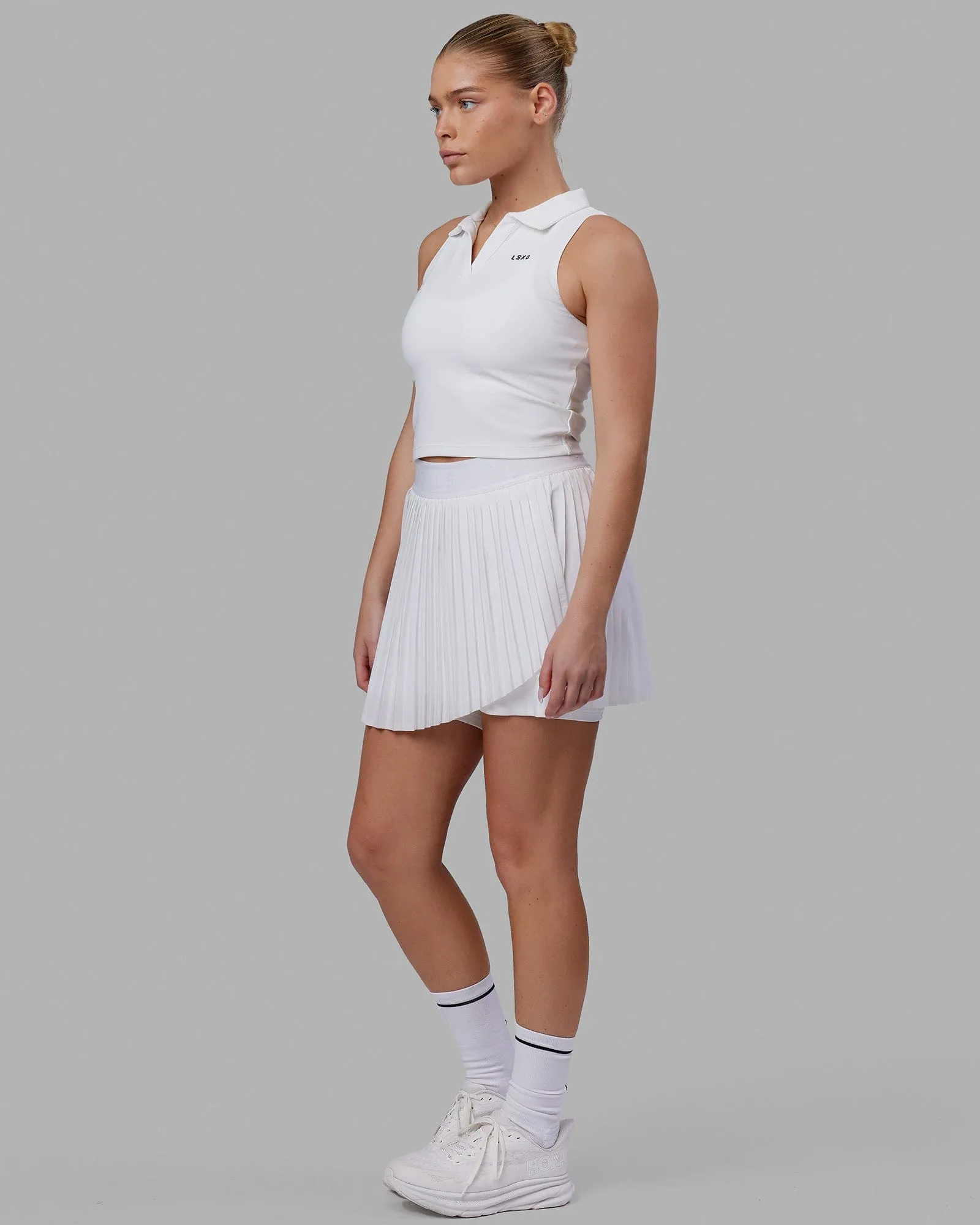 Fairway Collared Tank - White sold by LSKD product image thumbnail 3
