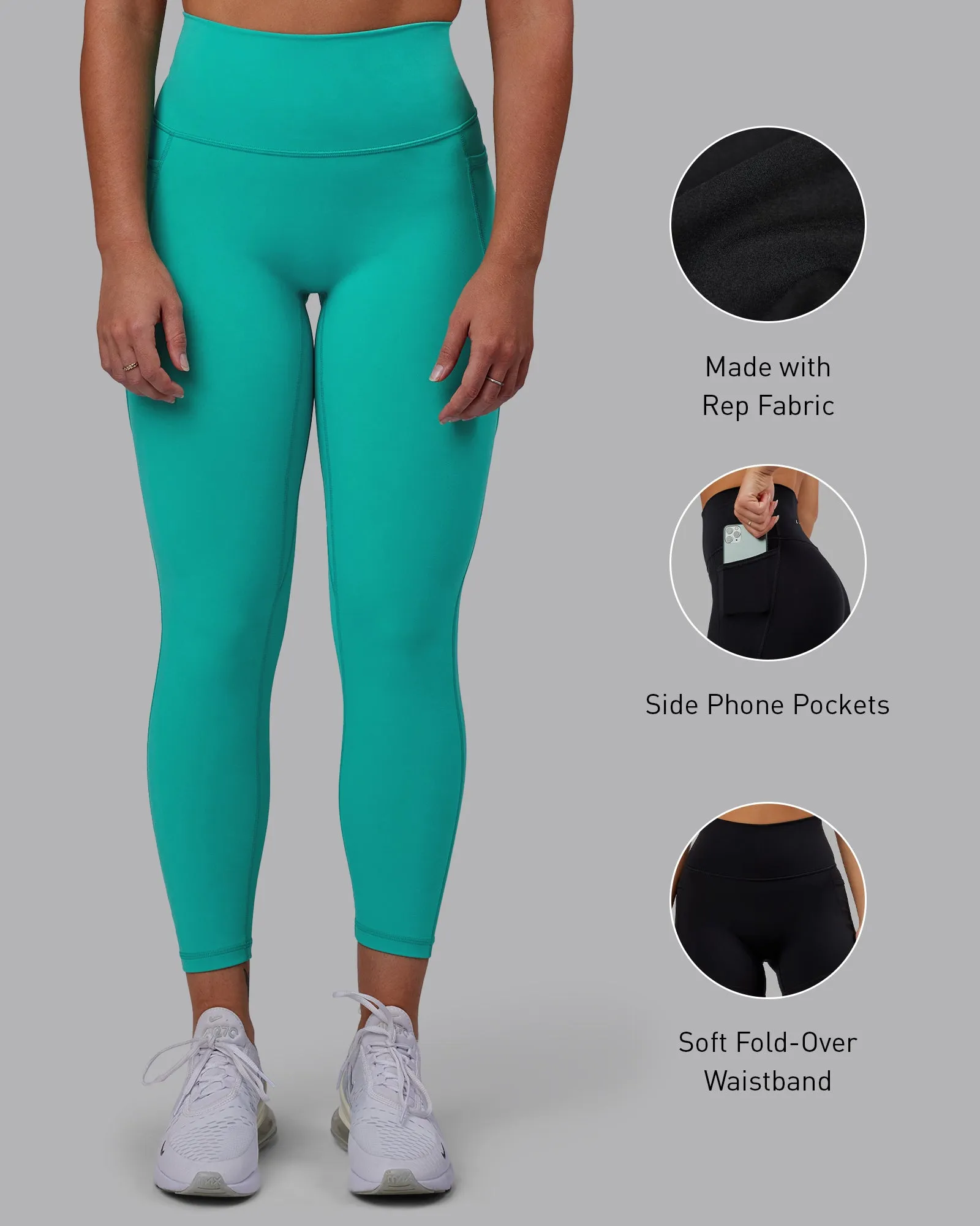 Fusion 7/8 Length Tights - Turquoise Tide sold by LSKD product image thumbnail 2
