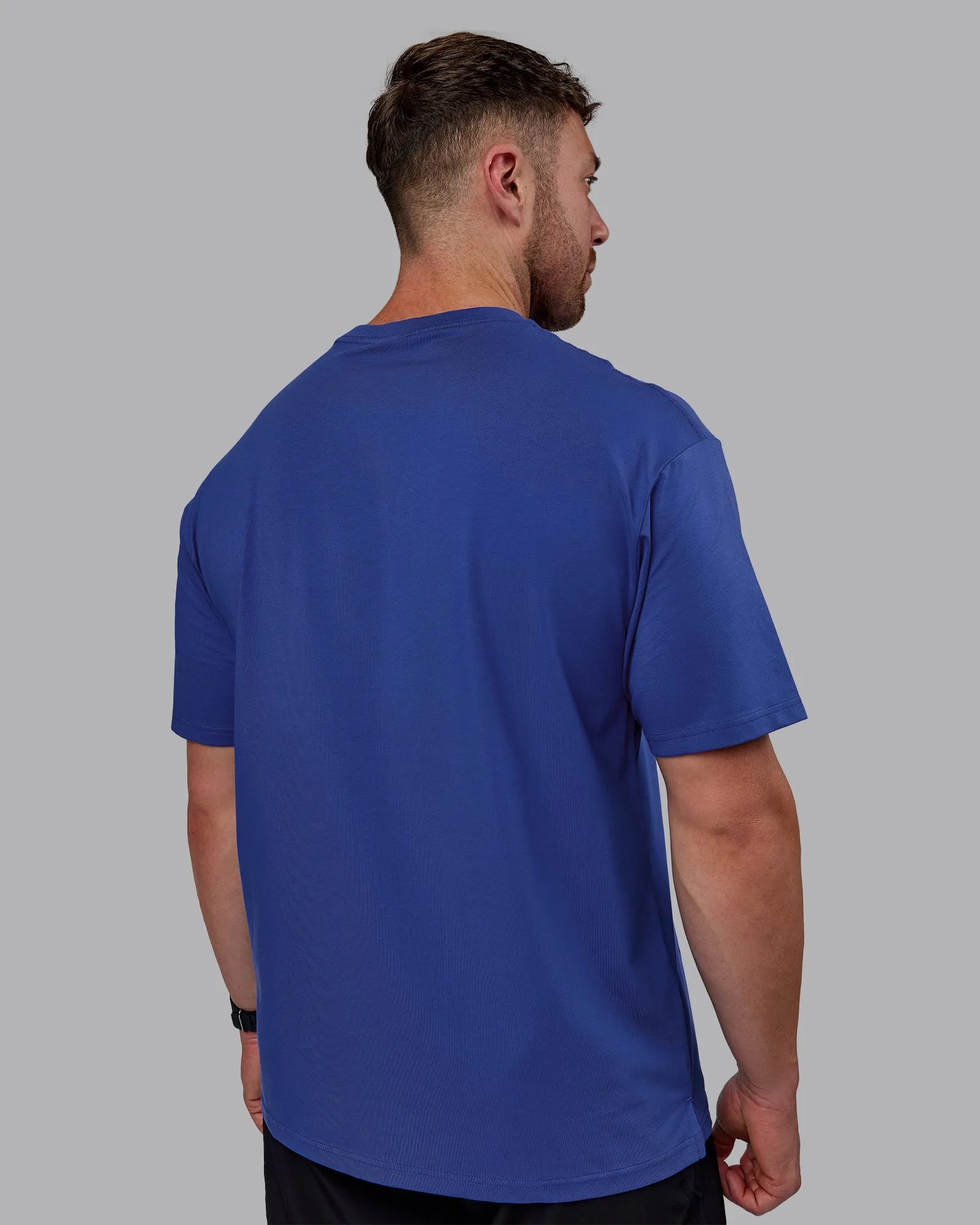 Unisex 1% Better FLXCotton Tee Oversize - Power Cobalt-White sold by LSKD product image thumbnail 4