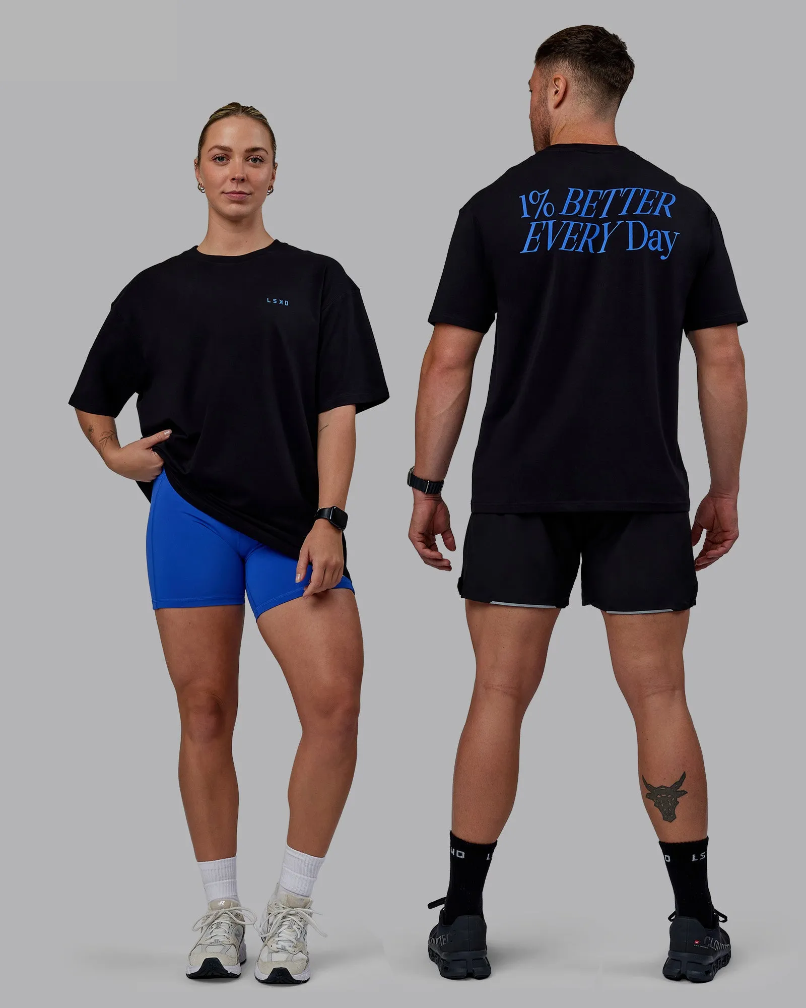 VS6 FLXCotton Tee Oversize - Black-Power Cobalt sold by LSKD