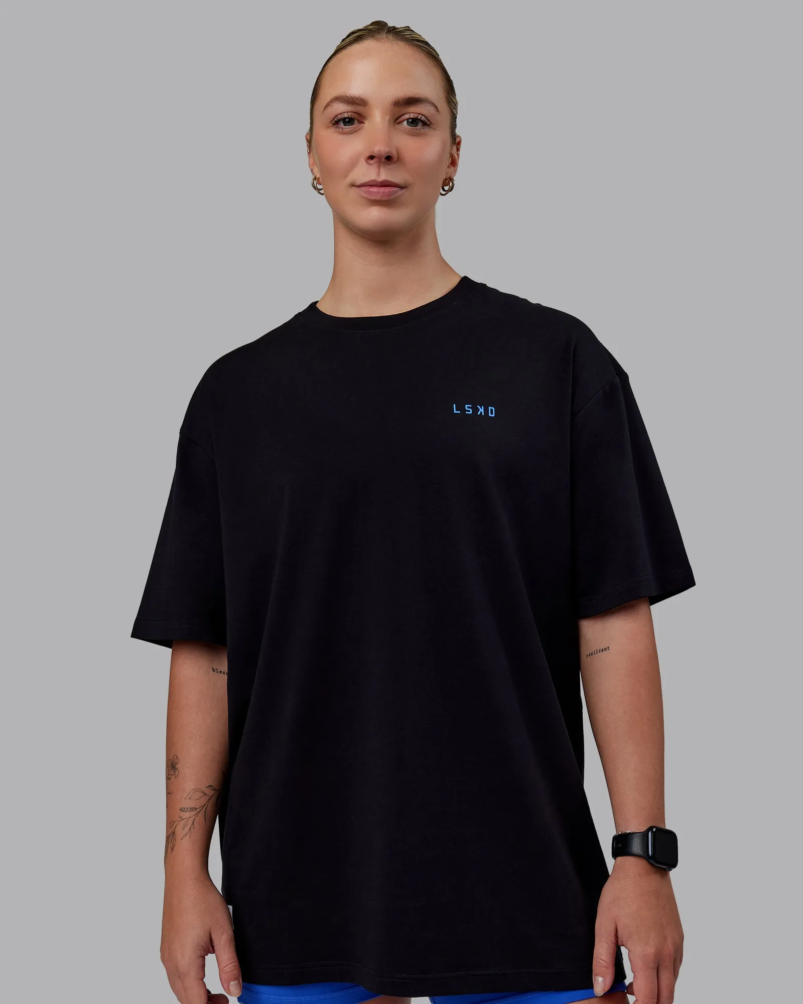 VS6 FLXCotton Tee Oversize - Black-Power Cobalt sold by LSKD product image thumbnail 4