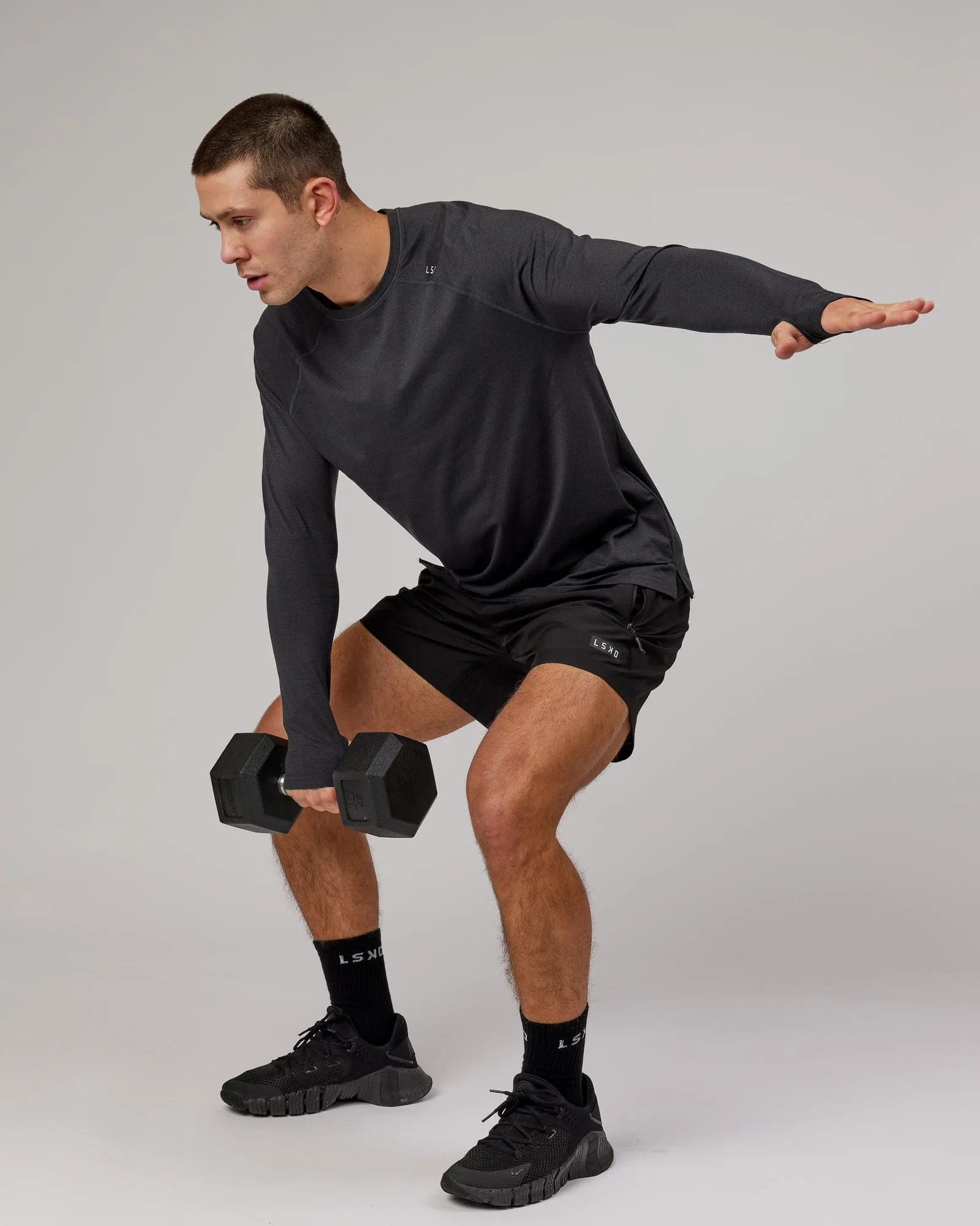 Perform VapourFLX LS Tee - Black Marl sold by LSKD product image thumbnail 2