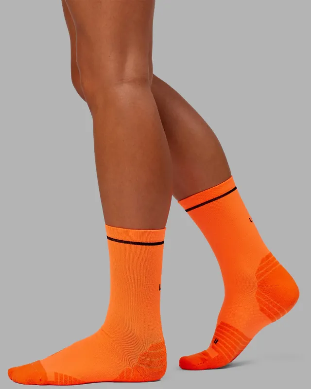 Fast Performance Crew Socks - Neon Orange-Black sold by LSKD
