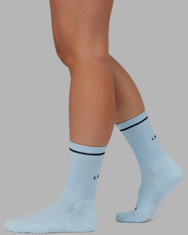 Fast Performance Crew Socks - Glacial Blue-Black sold by LSKD