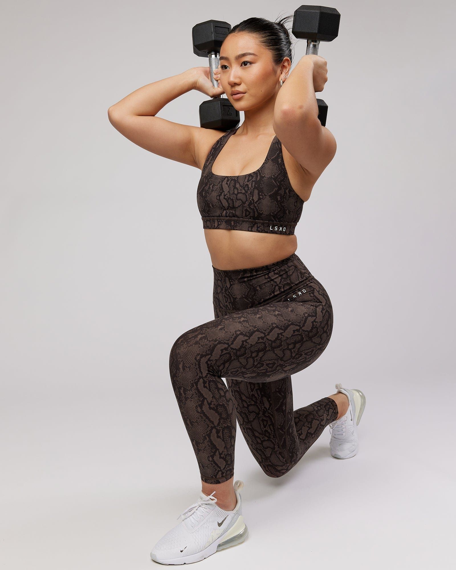 Base Sports Bra - Walnut Snakeskin sold by LSKD product image thumbnail 2