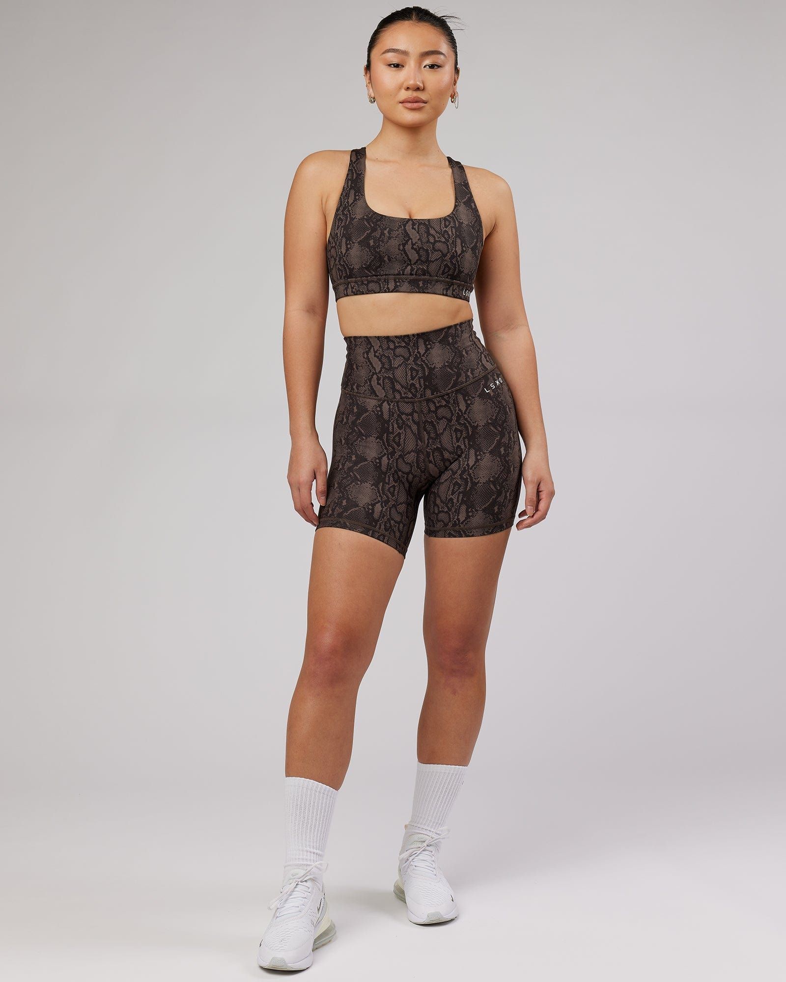 Base Sports Bra - Walnut Snakeskin sold by LSKD product image thumbnail 3