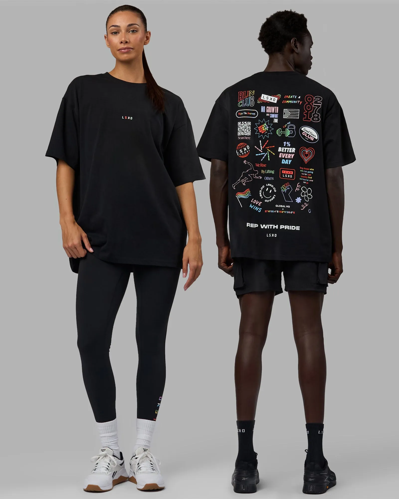 Unisex Iconic Heavyweight Tee Oversize - Pride-Black sold by LSKD product image thumbnail 2